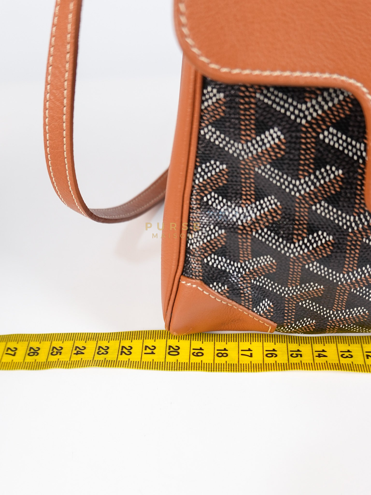 Sac Mini Saigon Souple Bag in Tan & Black Goyardine Canvas | Purse Maison Luxury Bags Shop
