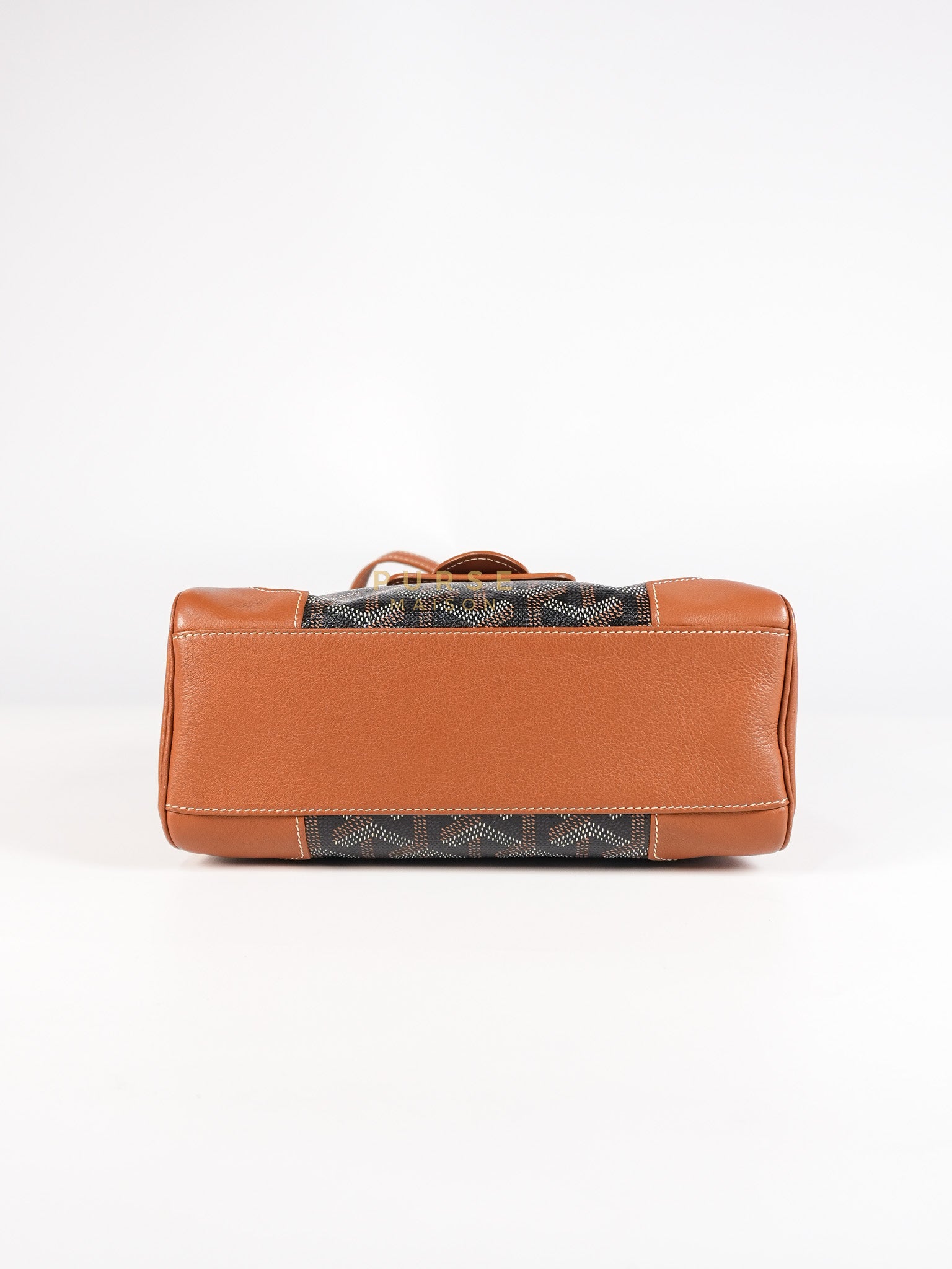 Sac Mini Saigon Souple Bag in Tan & Black Goyardine Canvas | Purse Maison Luxury Bags Shop