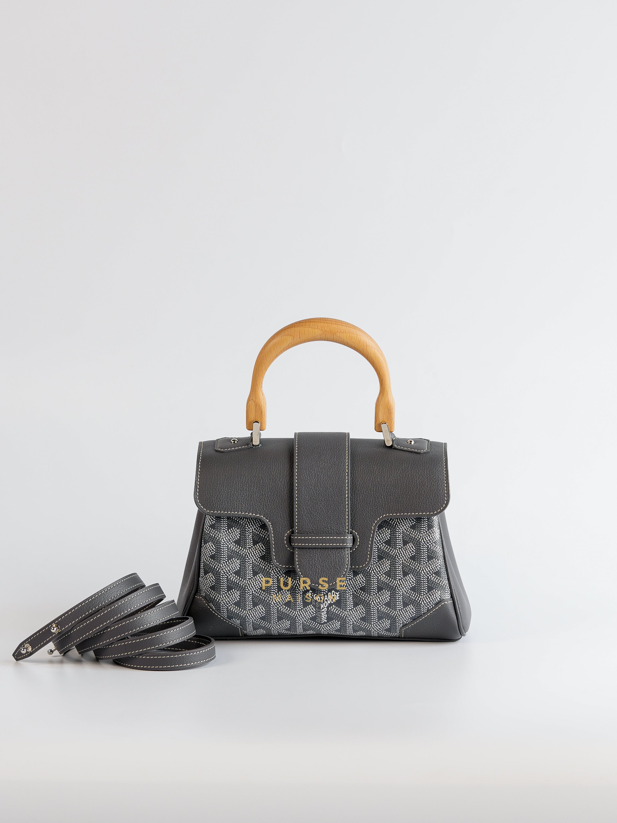 Sac Mini Saigon Souple Gris (Gray) | Purse Maison Luxury Bags Shop