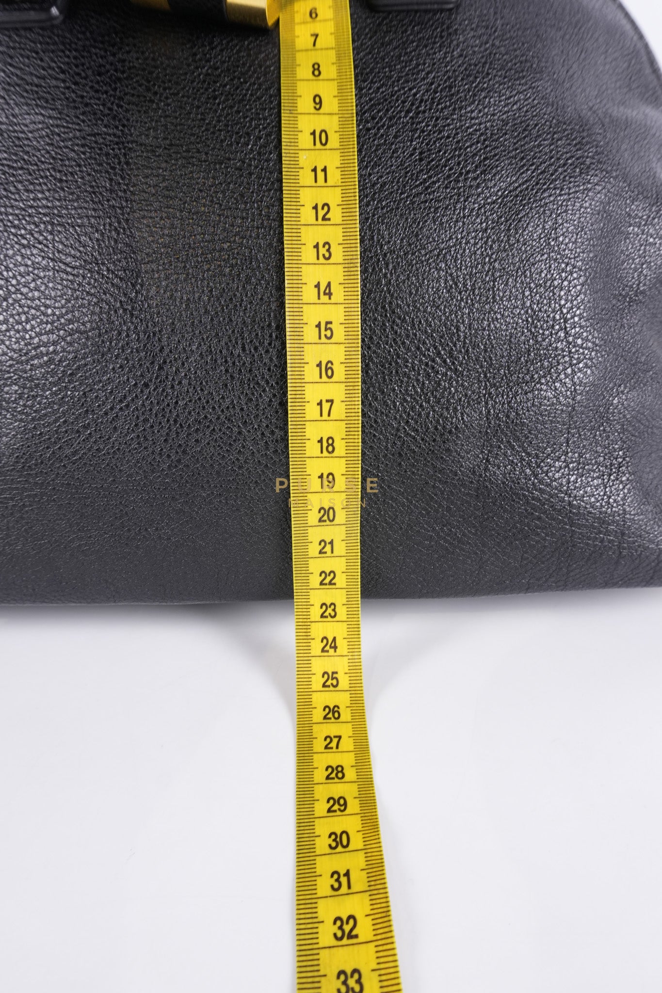 Sac Muse Dome Bag in Black Grained Calfskin Leather | Purse Maison Luxury Bags Shop