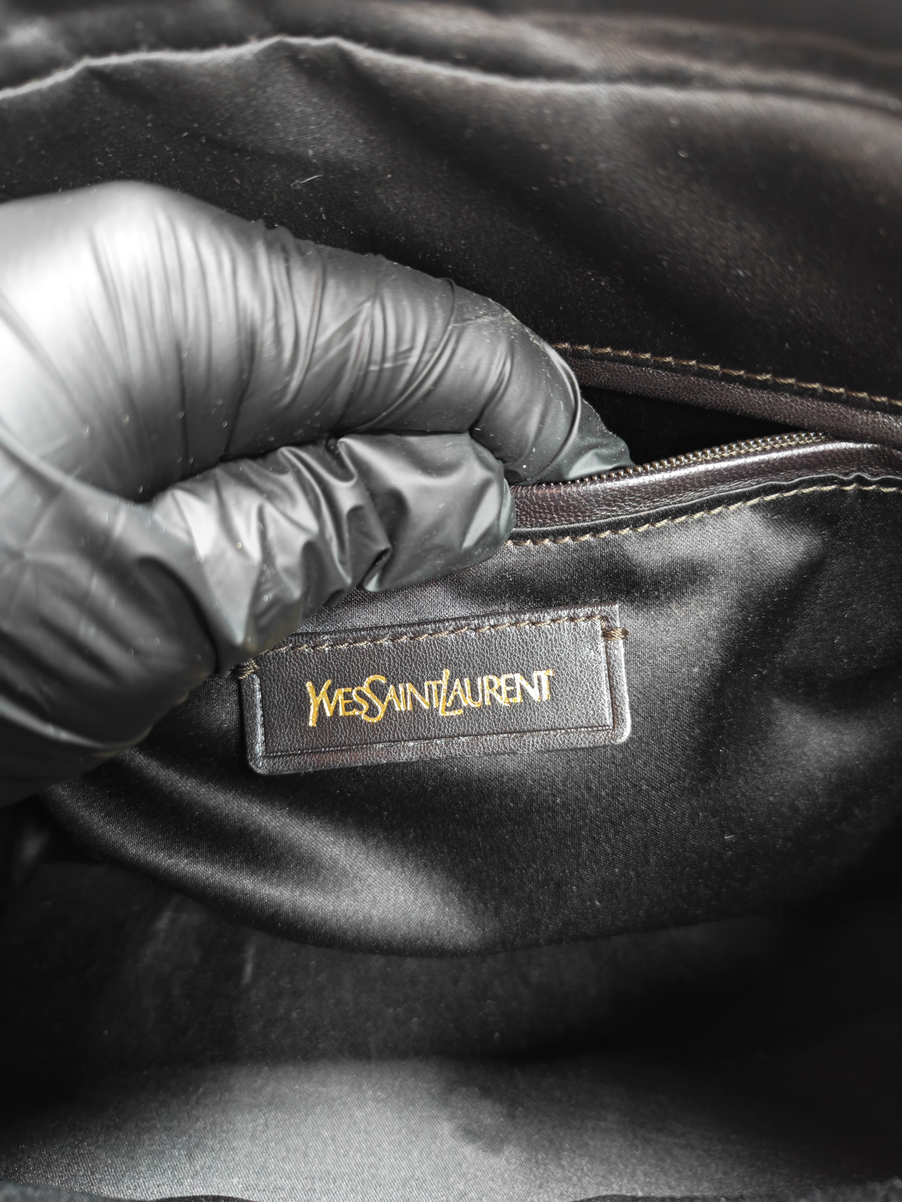 Sac Muse in Dark Beige Calfskin Leather and Aged Gold Hardware | Purse Maison Luxury Bags Shop