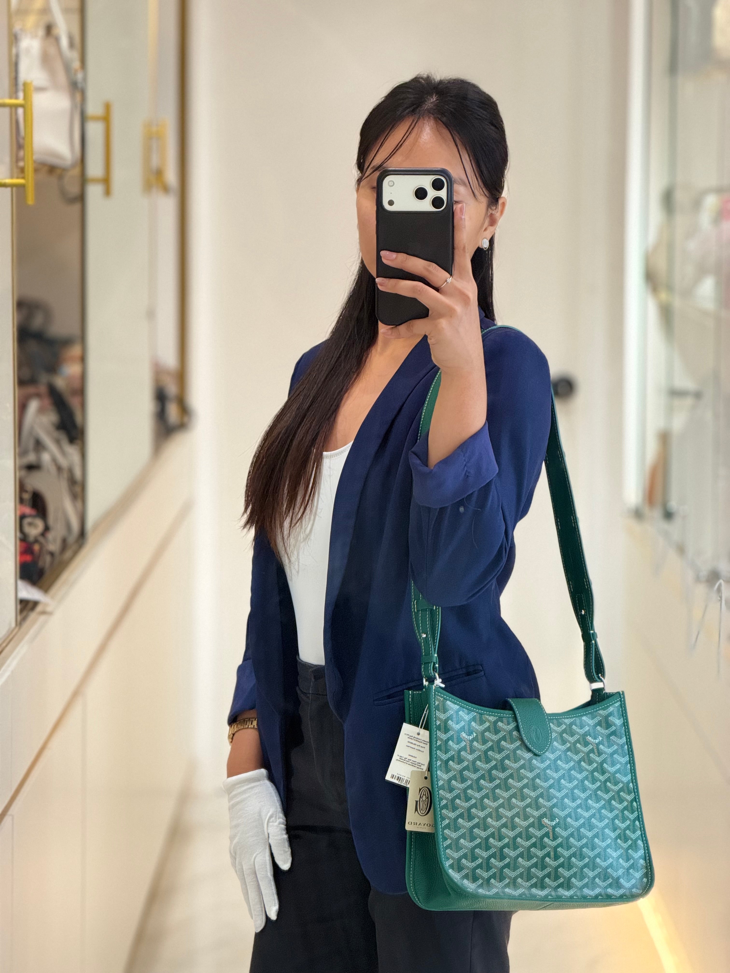 Sac Musette Crossbody Bag PM in Green Goyardine Canvas | Purse Maison Luxury Bags Shop
