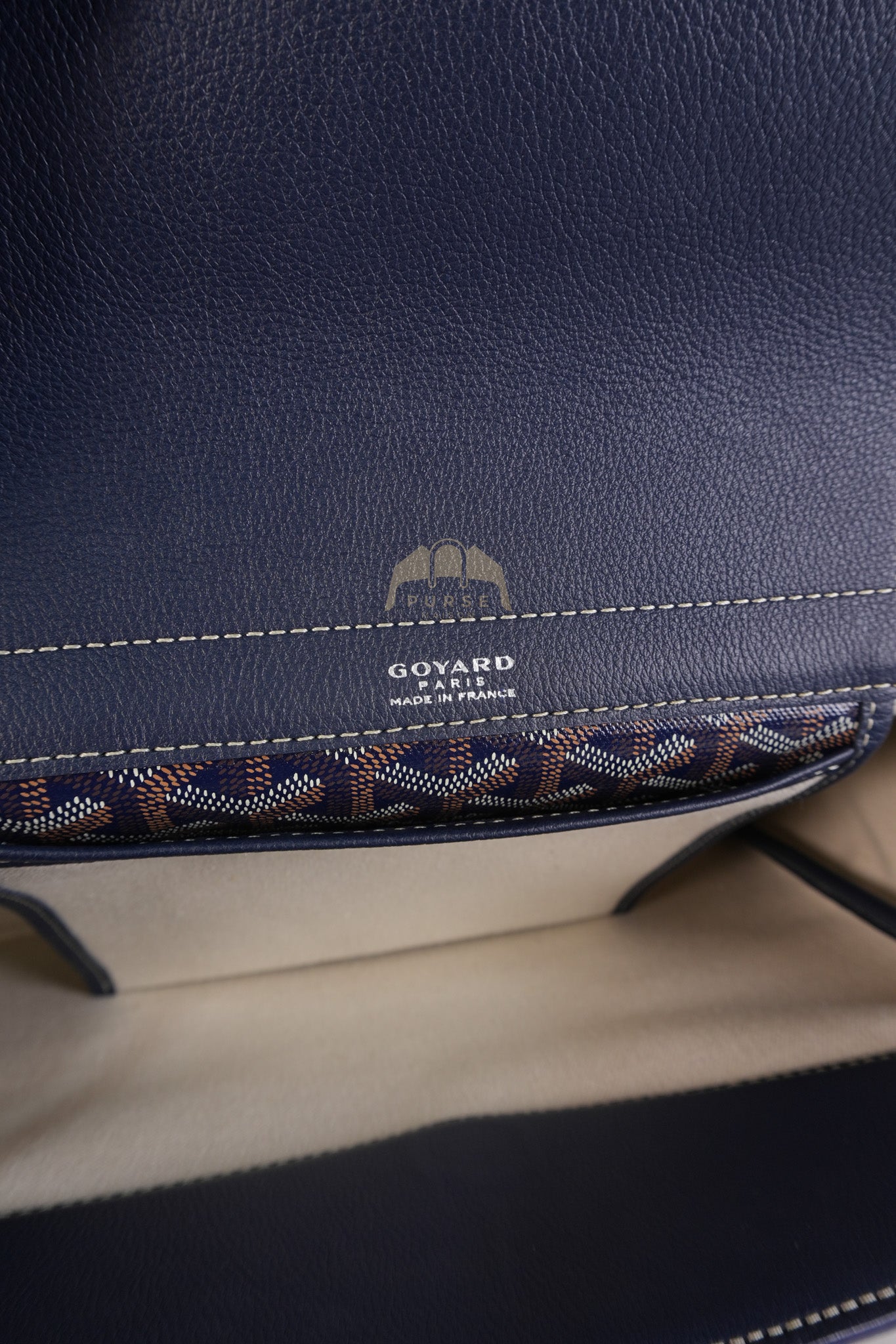 Sac Rouette PM in Navy Blue/ Bleu Marine Goyardine Canvas | Purse Maison Luxury Bags Shop