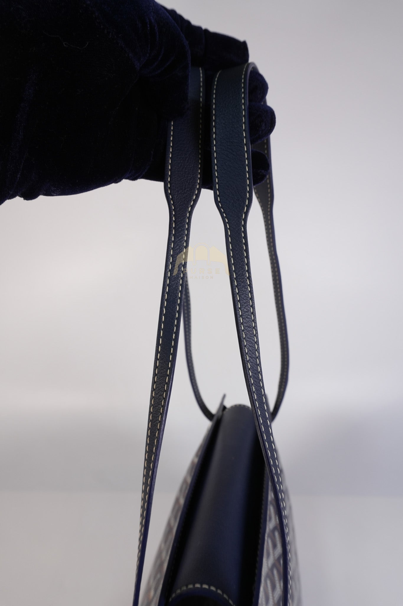 Sac Rouette PM in Navy Blue/ Bleu Marine Goyardine Canvas | Purse Maison Luxury Bags Shop
