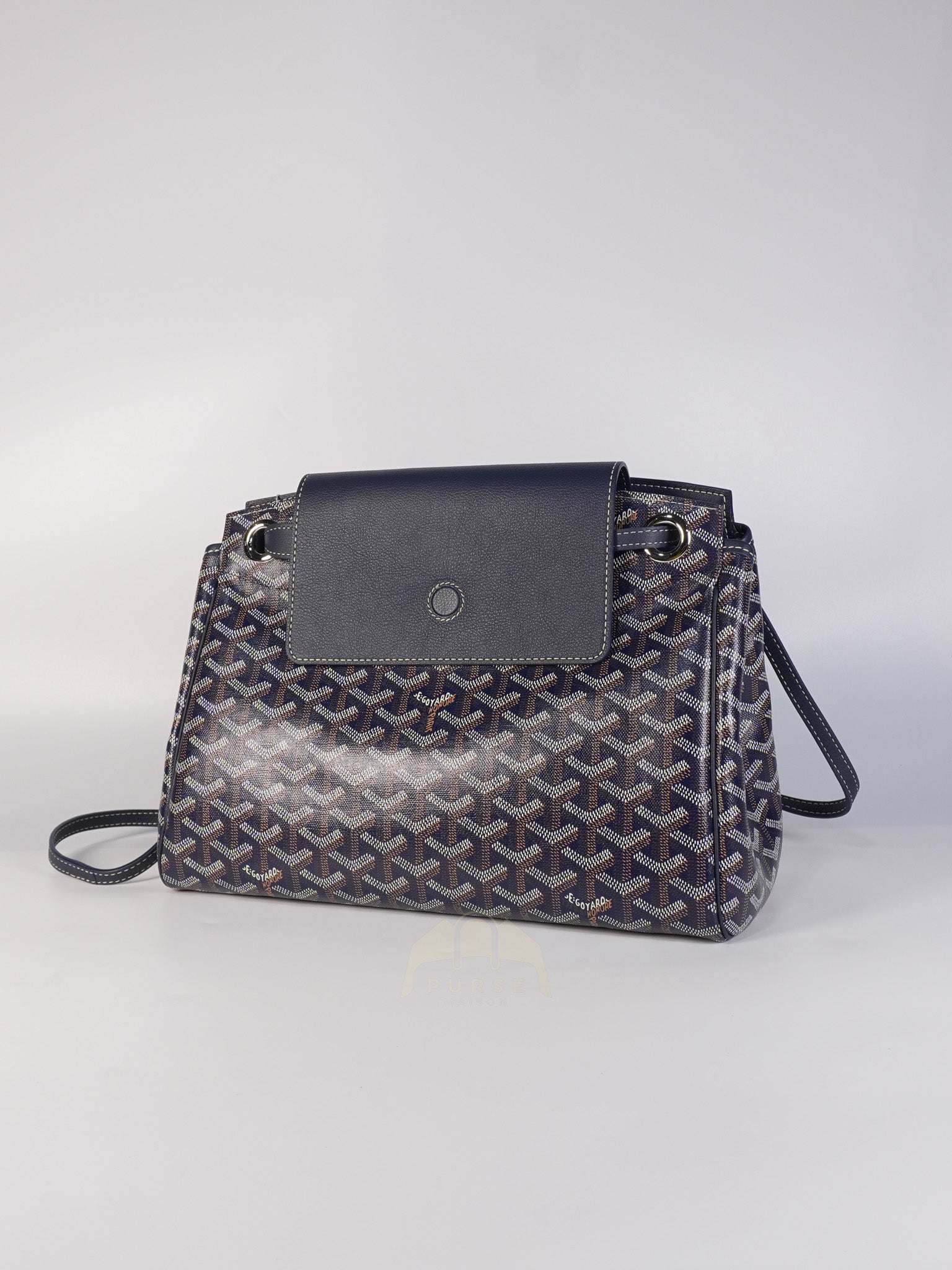 Sac Rouette PM in Navy Blue/ Bleu Marine Goyardine Canvas | Purse Maison Luxury Bags Shop