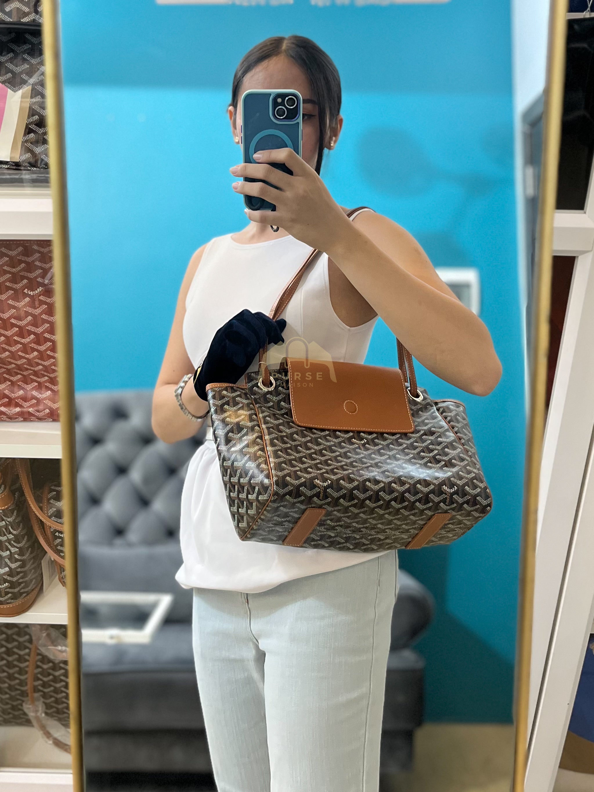 Sac Rouette Souple PM in Noir Et Naturel/Tan | Purse Maison Luxury Bags Shop