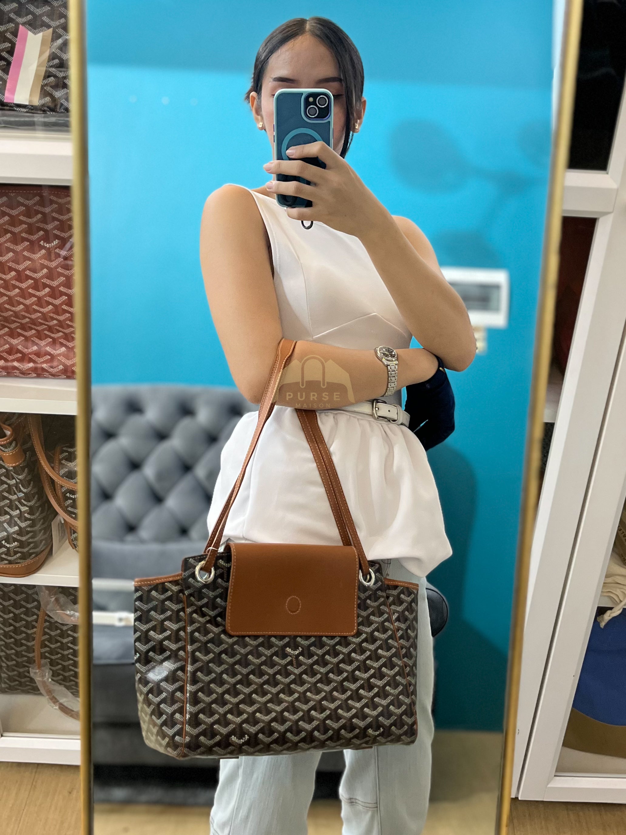 Sac Rouette Souple PM in Noir Et Naturel/Tan | Purse Maison Luxury Bags Shop