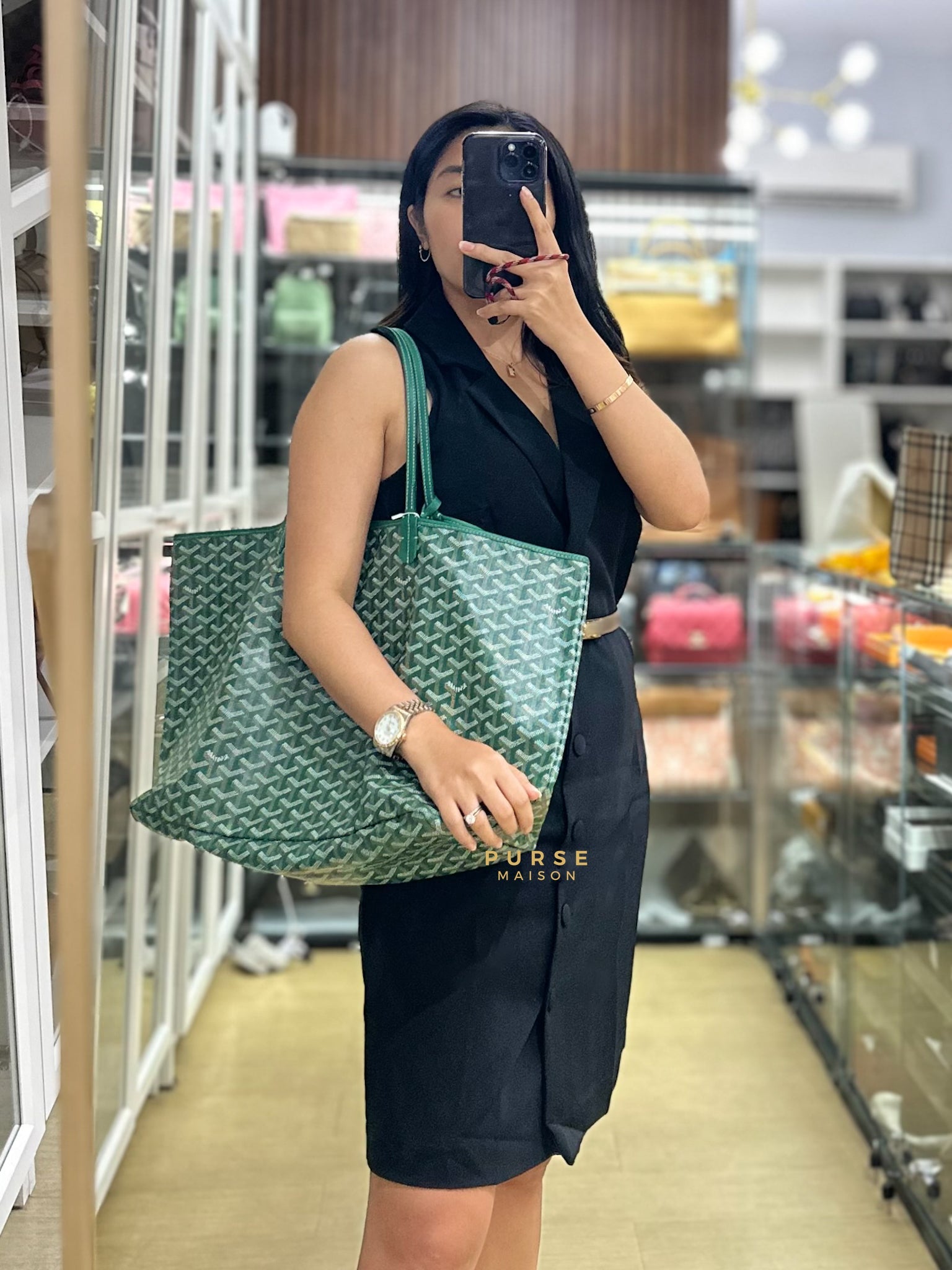 Sac Saint Louis GM Vert (Green) | Purse Maison Luxury Bags Shop