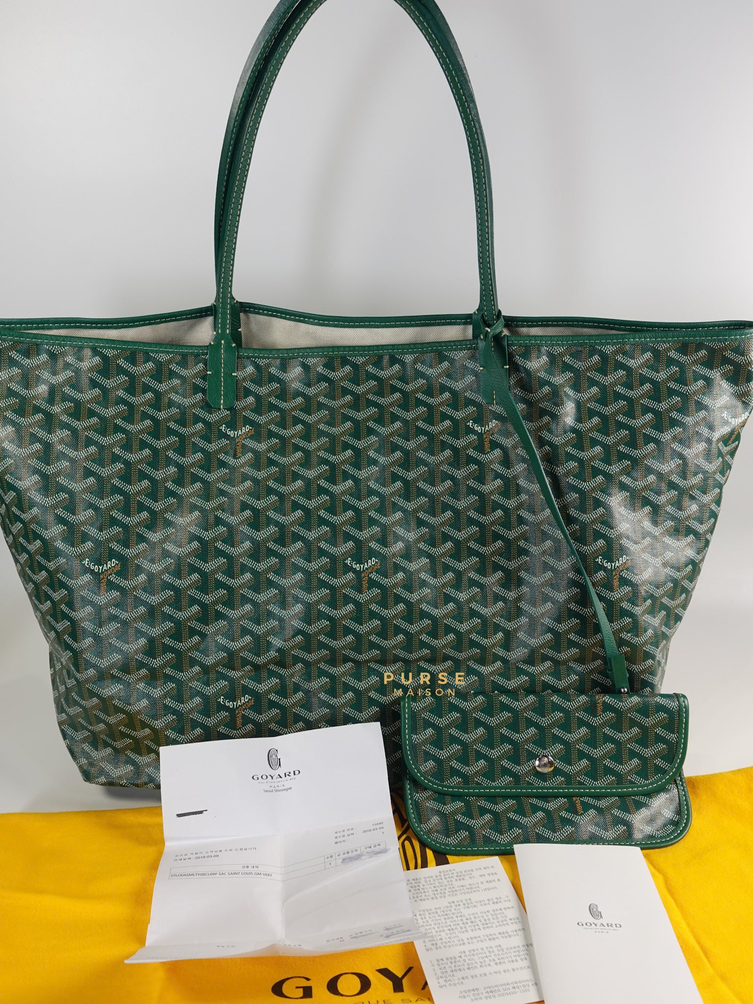 Goyard st louis gm green best sale