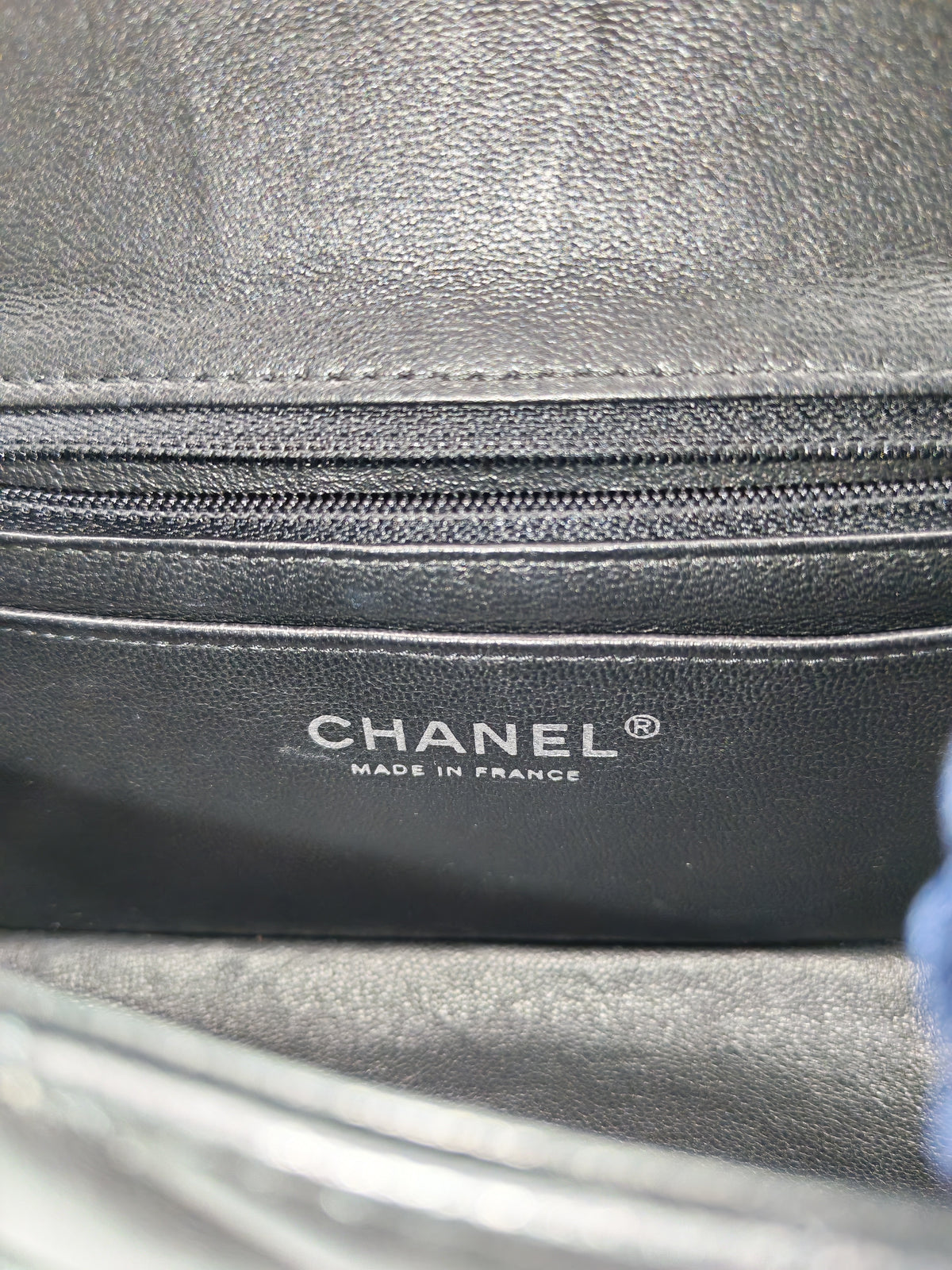 Chanel Classic Mini Rectangular Flap Bag in Black Lambskin Leather Silver Hardware (Series 25)