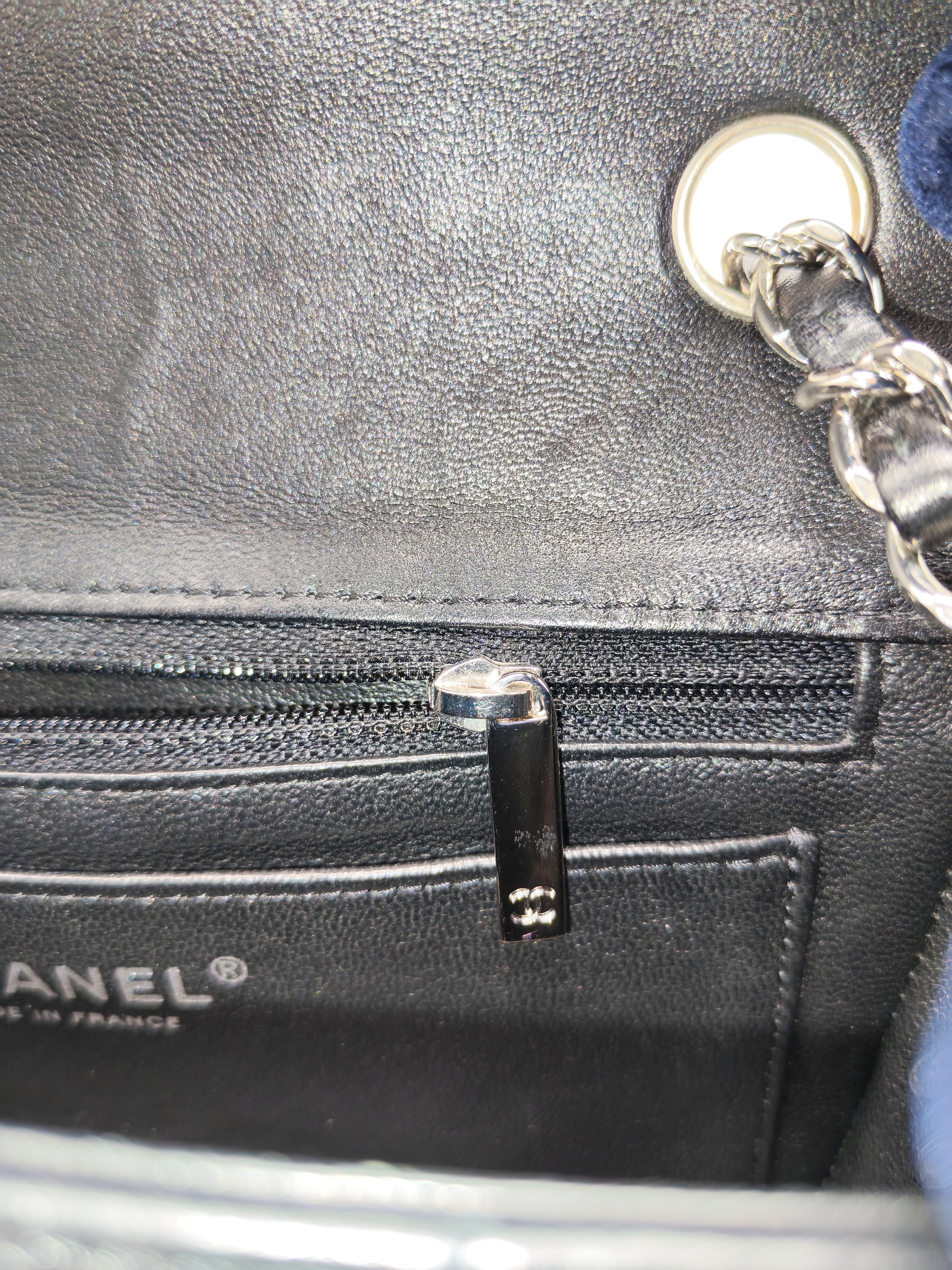 Chanel Classic Mini Rectangular Flap Bag in Black Lambskin Leather Silver Hardware (Series 25)