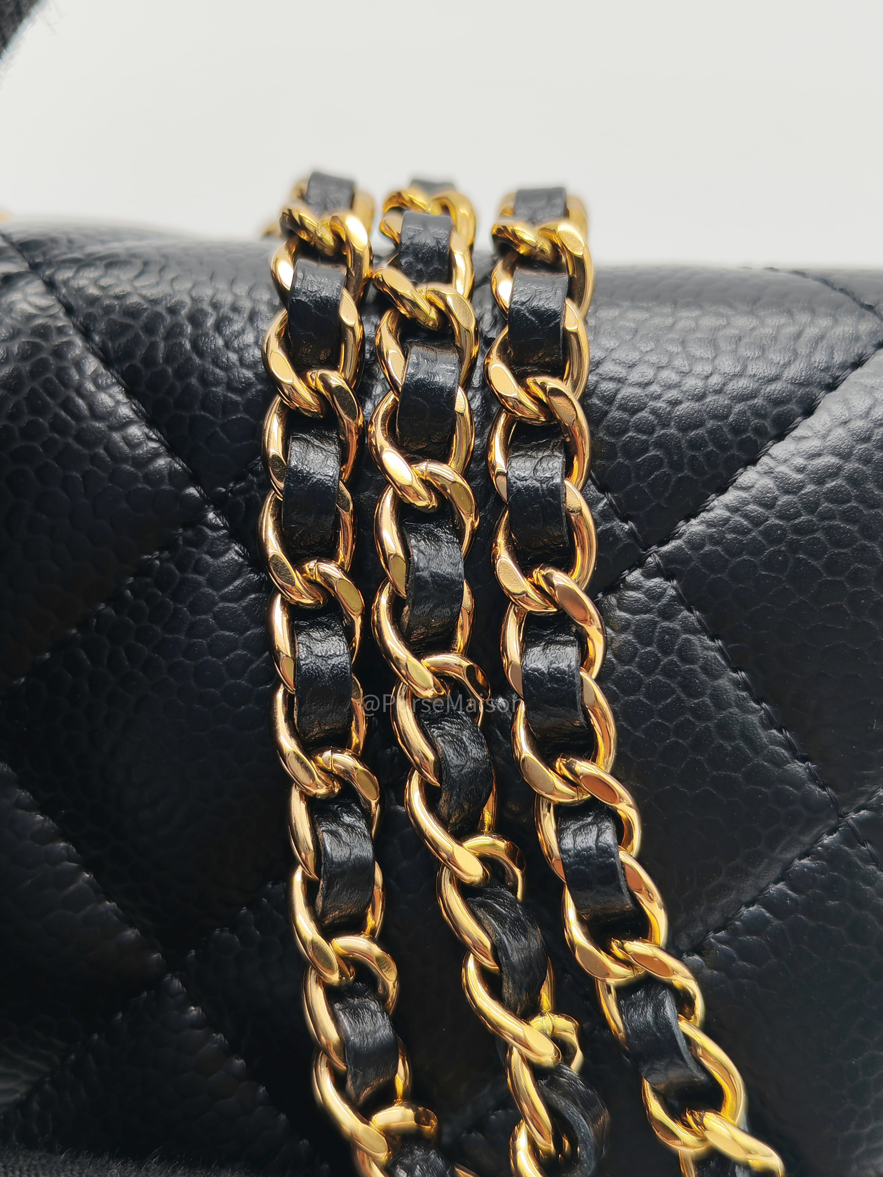 Chanel Classic Wallet on Chain (WOC) Black Caviar Leather Gold Hardware Microchip (EU****3L)