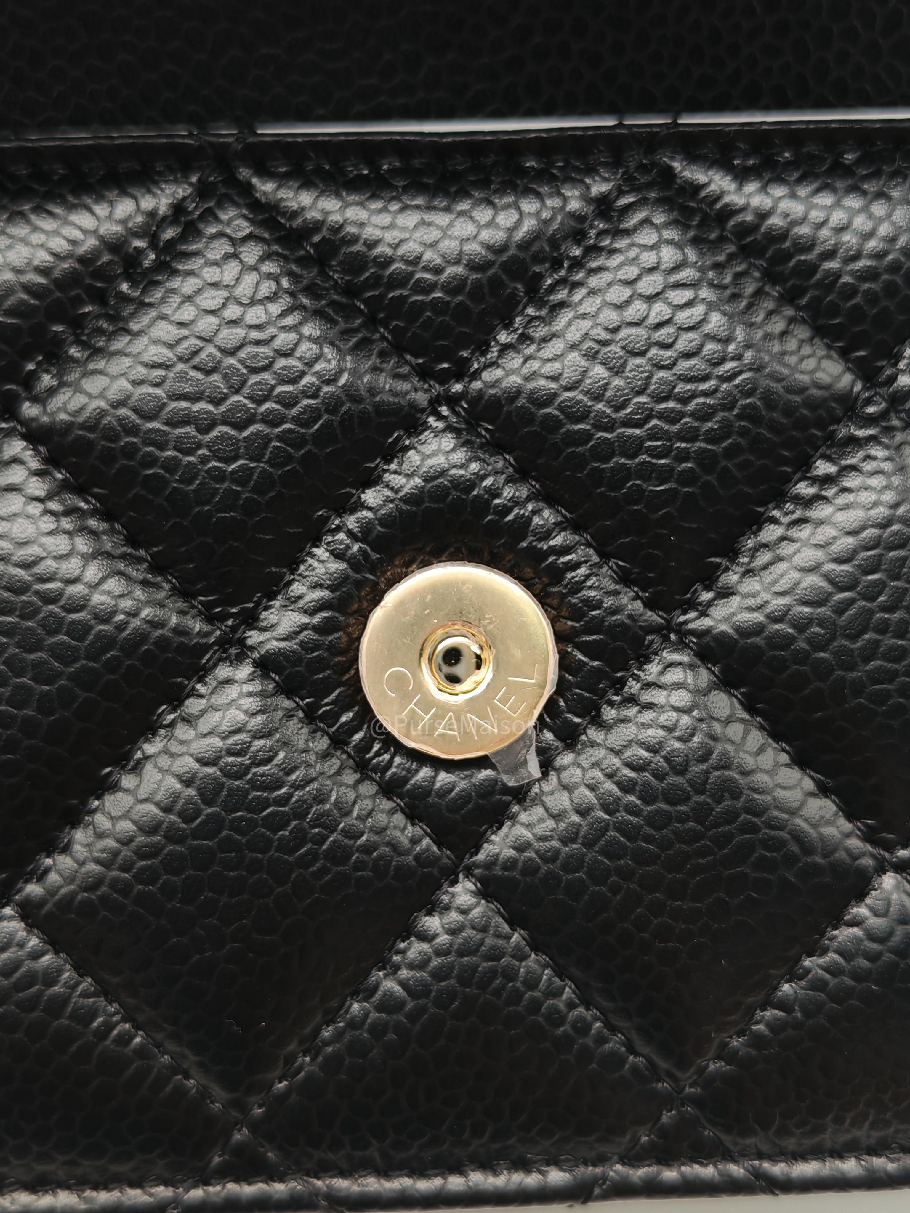 Chanel Classic Wallet on Chain (WOC) Black Caviar Leather Gold Hardware Microchip (EU****3L)