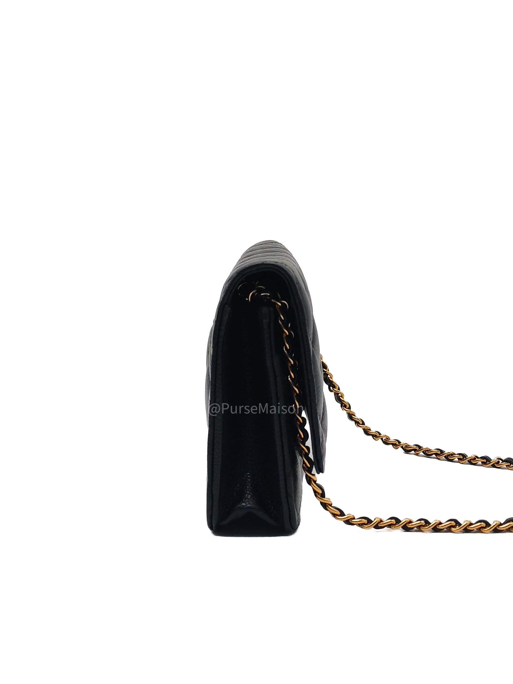 Chanel Classic Wallet on Chain (WOC) Black Caviar Leather Gold Hardware Microchip (EU****3L)