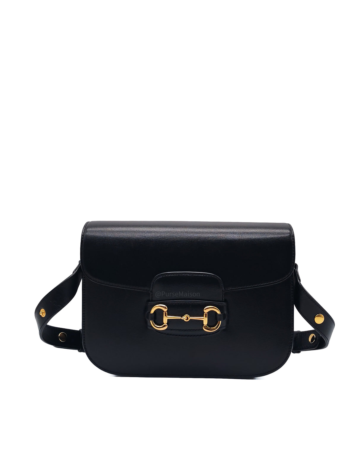 Gucci Horsebit 1955 Shoulder Bag Medium in Black Calfskin Leather