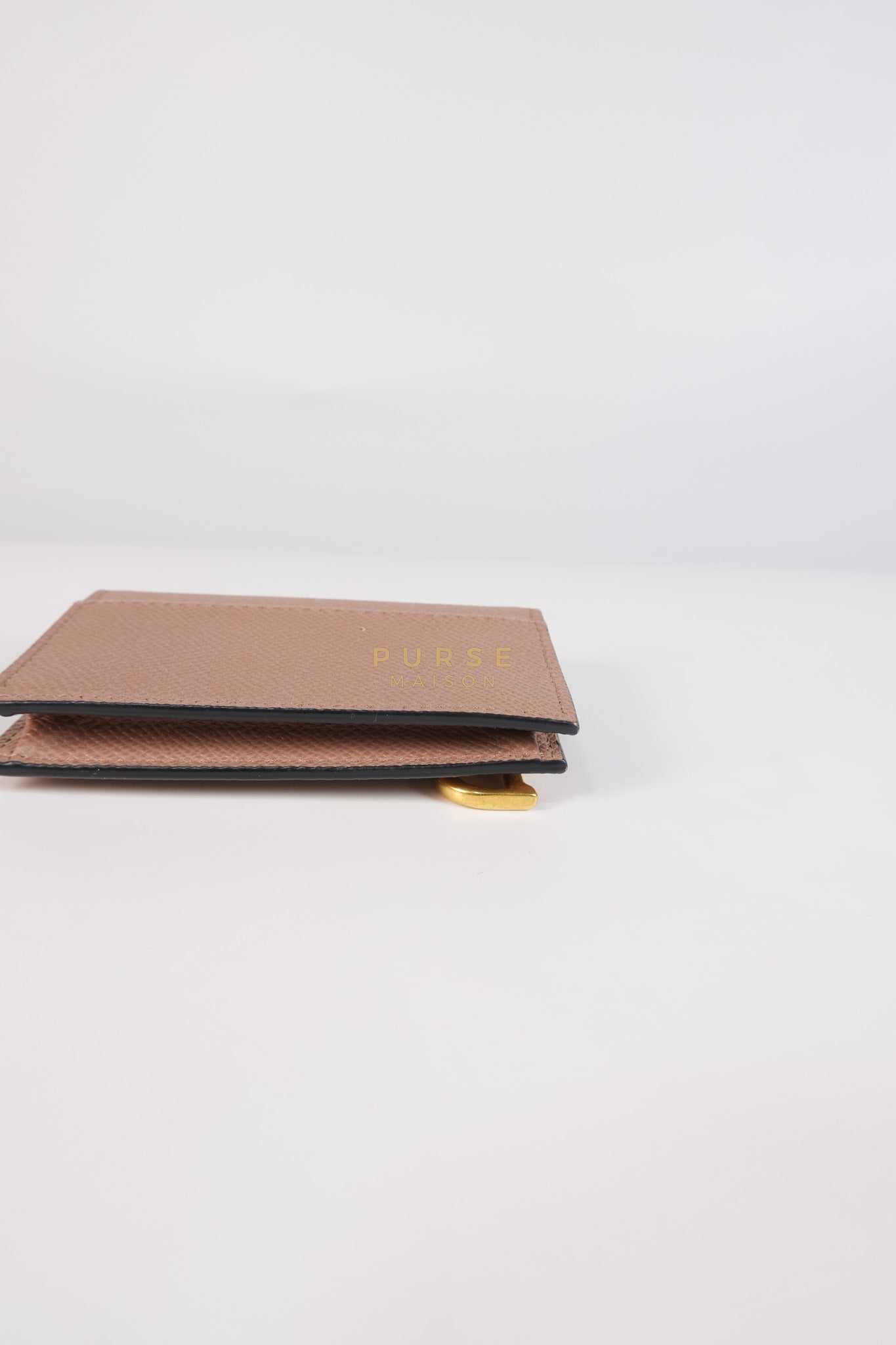 Saddle Bloom Flap Card Holder in Beige | Purse Maison Luxury Bags Shop