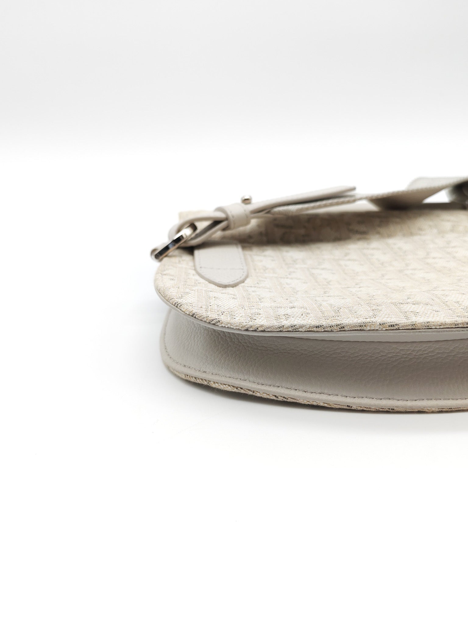 Saddle Clutch Bag in Cream Oblique Canvas Two Way Bag | Purse Maison Luxury Bags Shop
