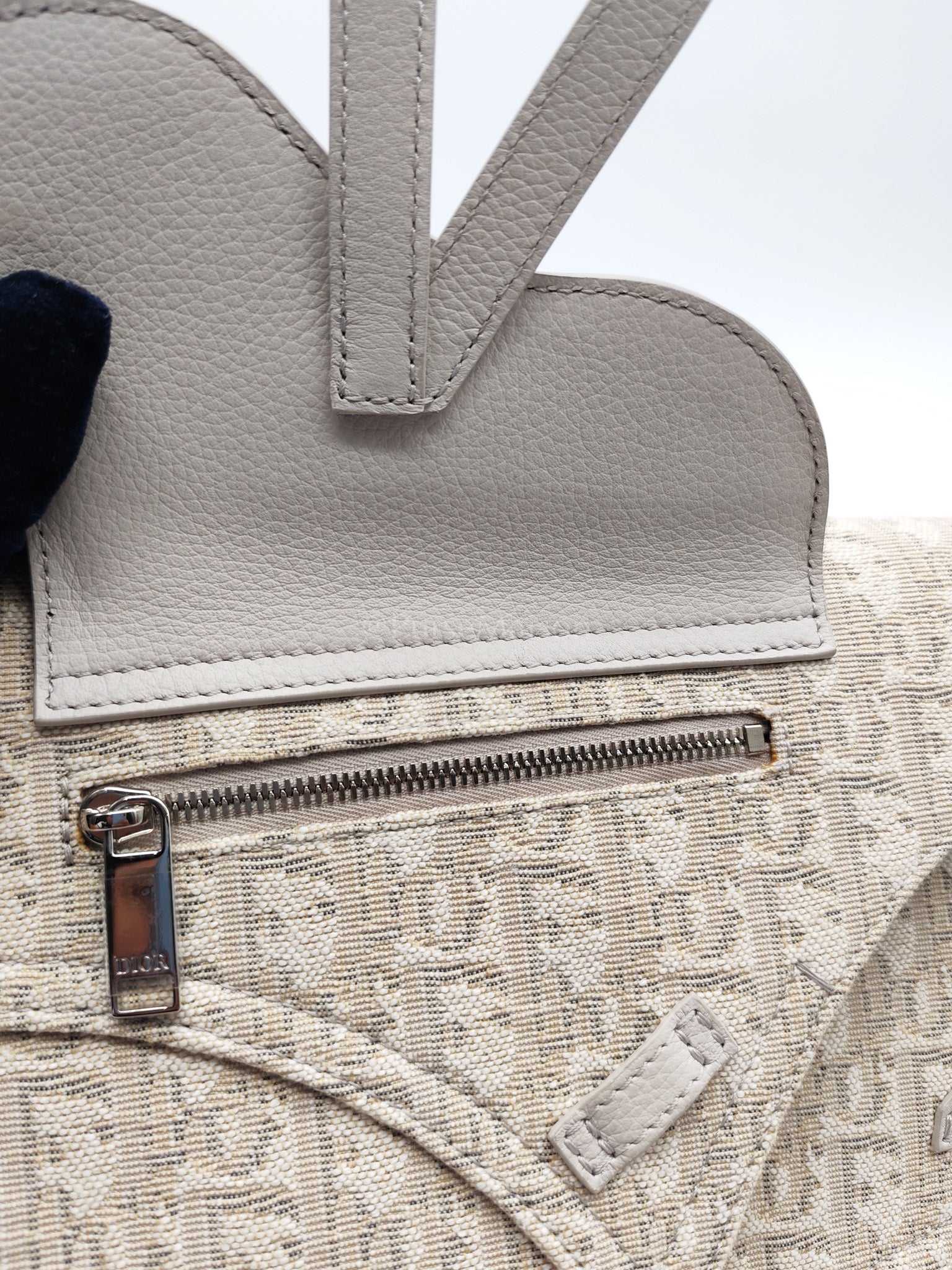 Saddle Clutch Bag in Cream Oblique Canvas Two Way Bag | Purse Maison Luxury Bags Shop
