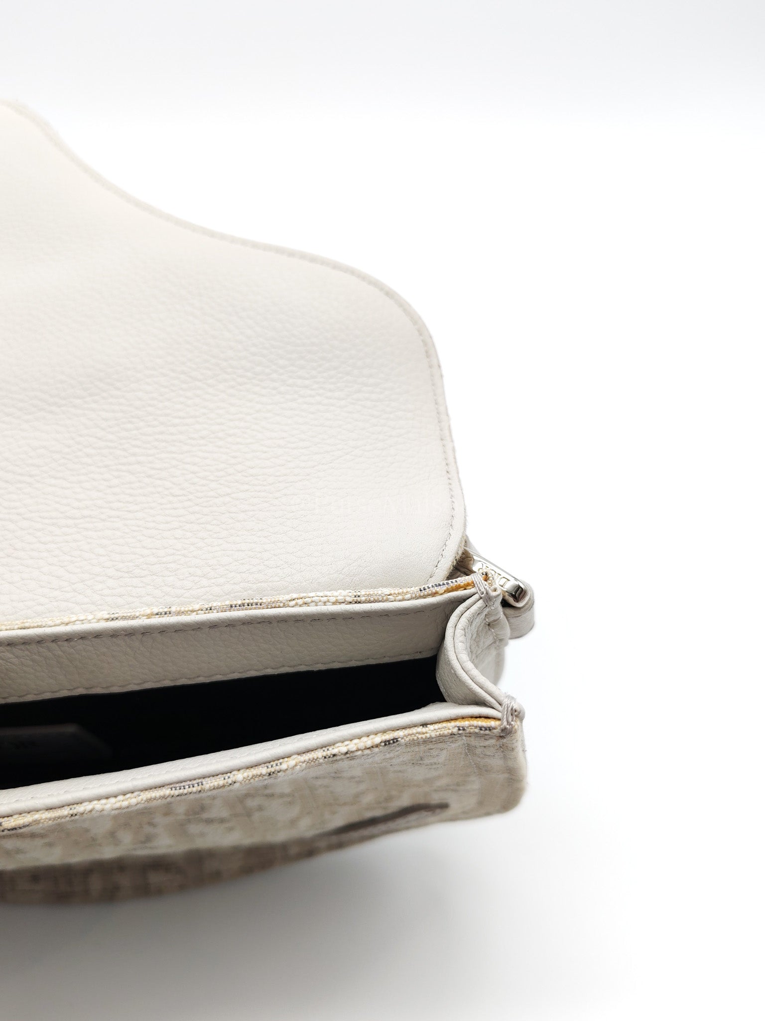 Saddle Clutch Bag in Cream Oblique Canvas Two Way Bag | Purse Maison Luxury Bags Shop