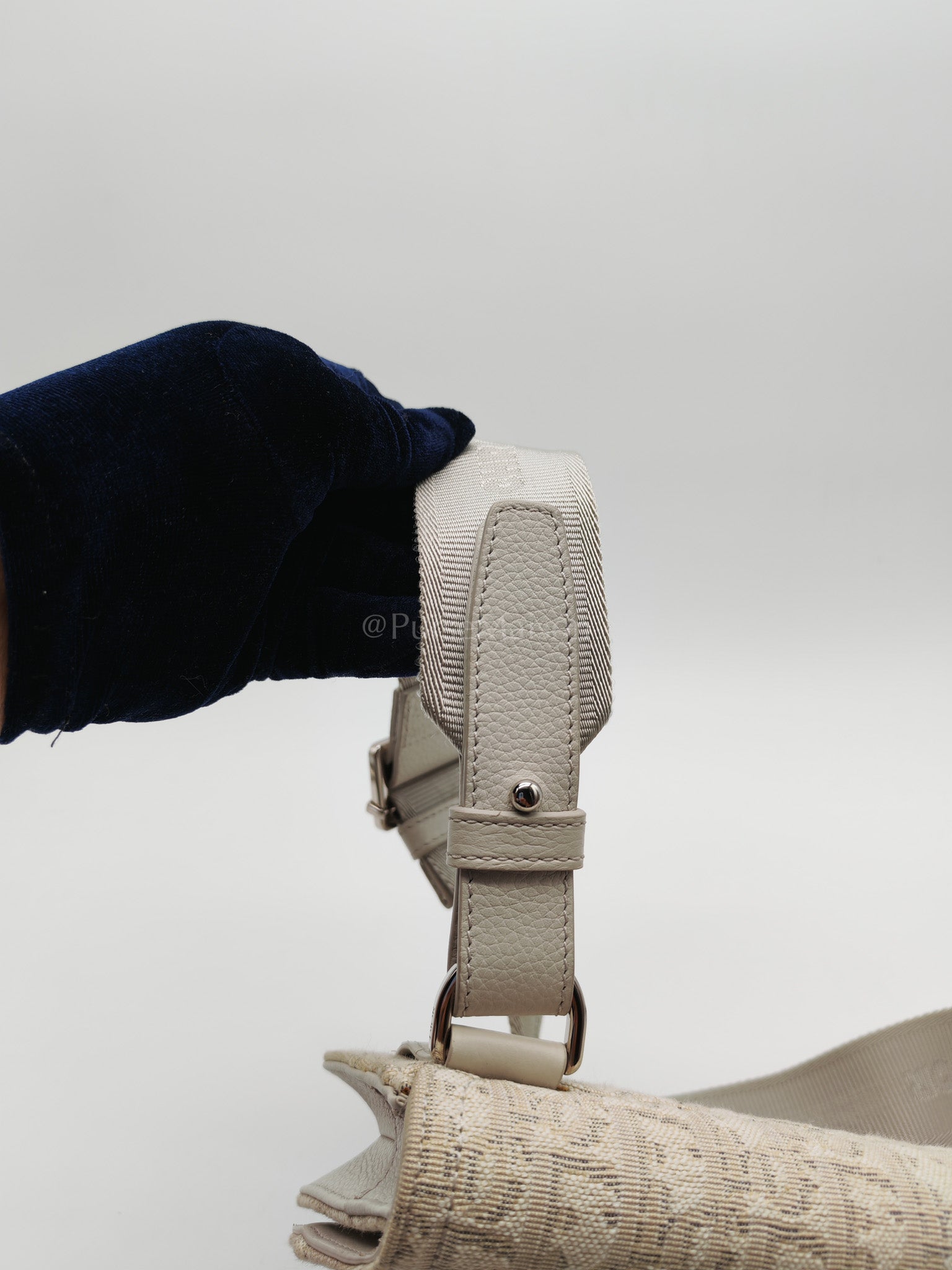Saddle Clutch Bag in Cream Oblique Canvas Two Way Bag | Purse Maison Luxury Bags Shop