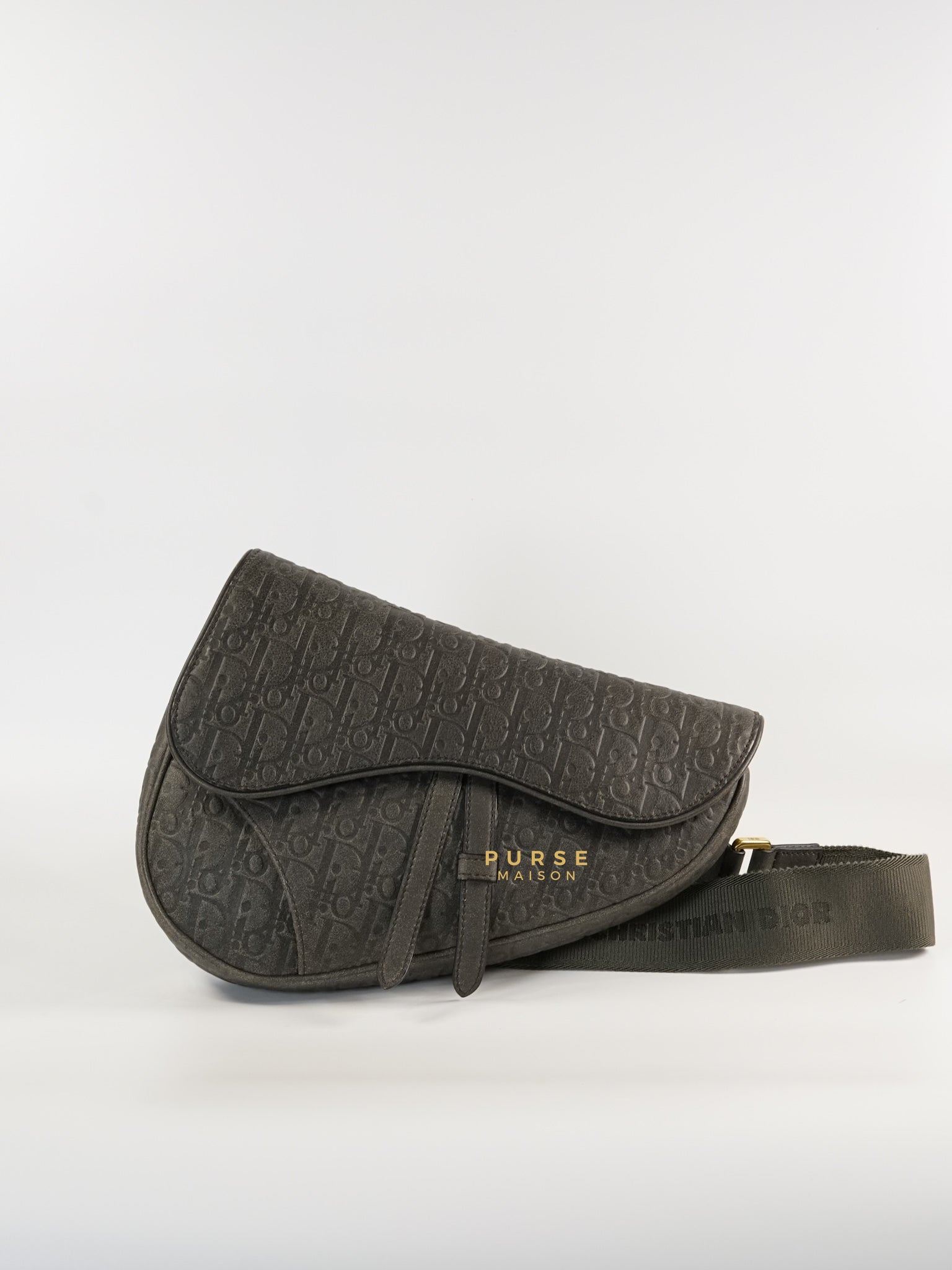 Saddle Homme Grunge in Dark Grey Oblique Body Bag for Men | Purse Maison Luxury Bags Shop