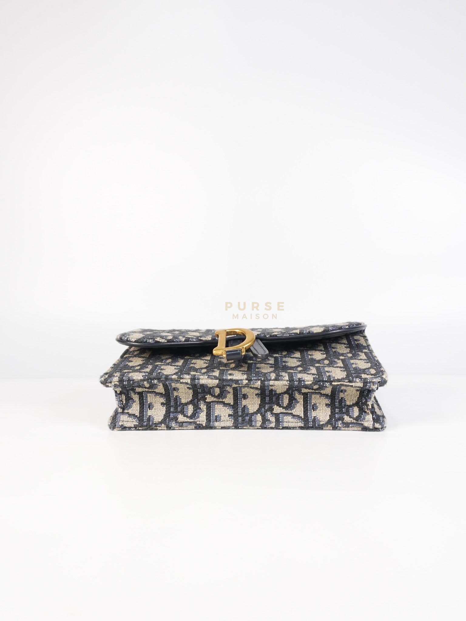 Saddle in Blue Oblique Jacquard Belt Bag | Purse Maison Luxury Bags Shop