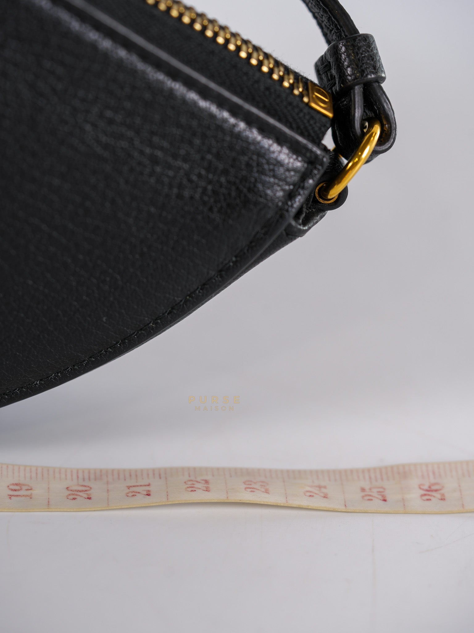 Saddle Rodeo Pouch in Black Goatskin Leathers | Purse Maison Luxury Bags Shop
