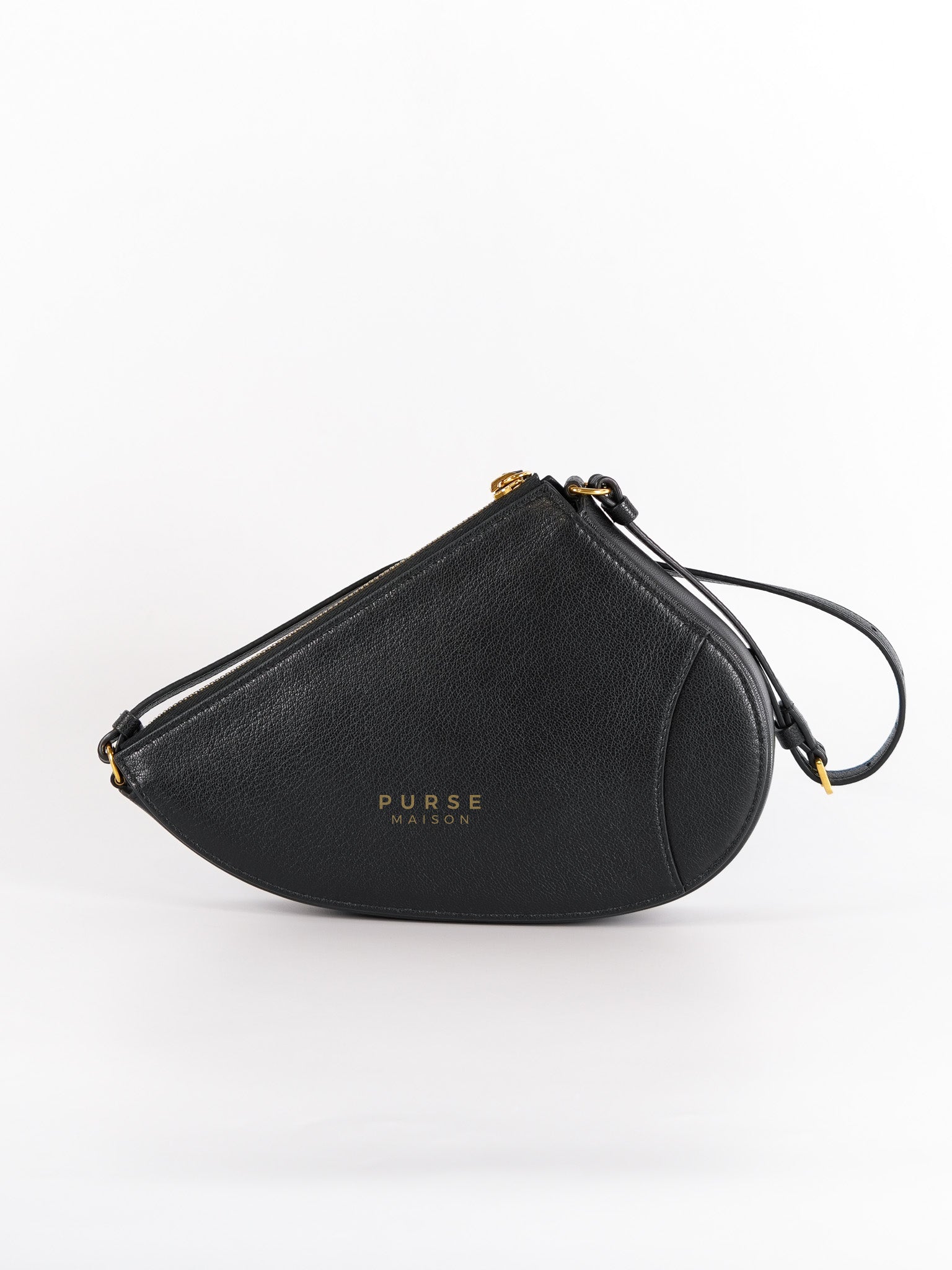 Saddle Rodeo Pouch in Black Goatskin Leathers | Purse Maison Luxury Bags Shop