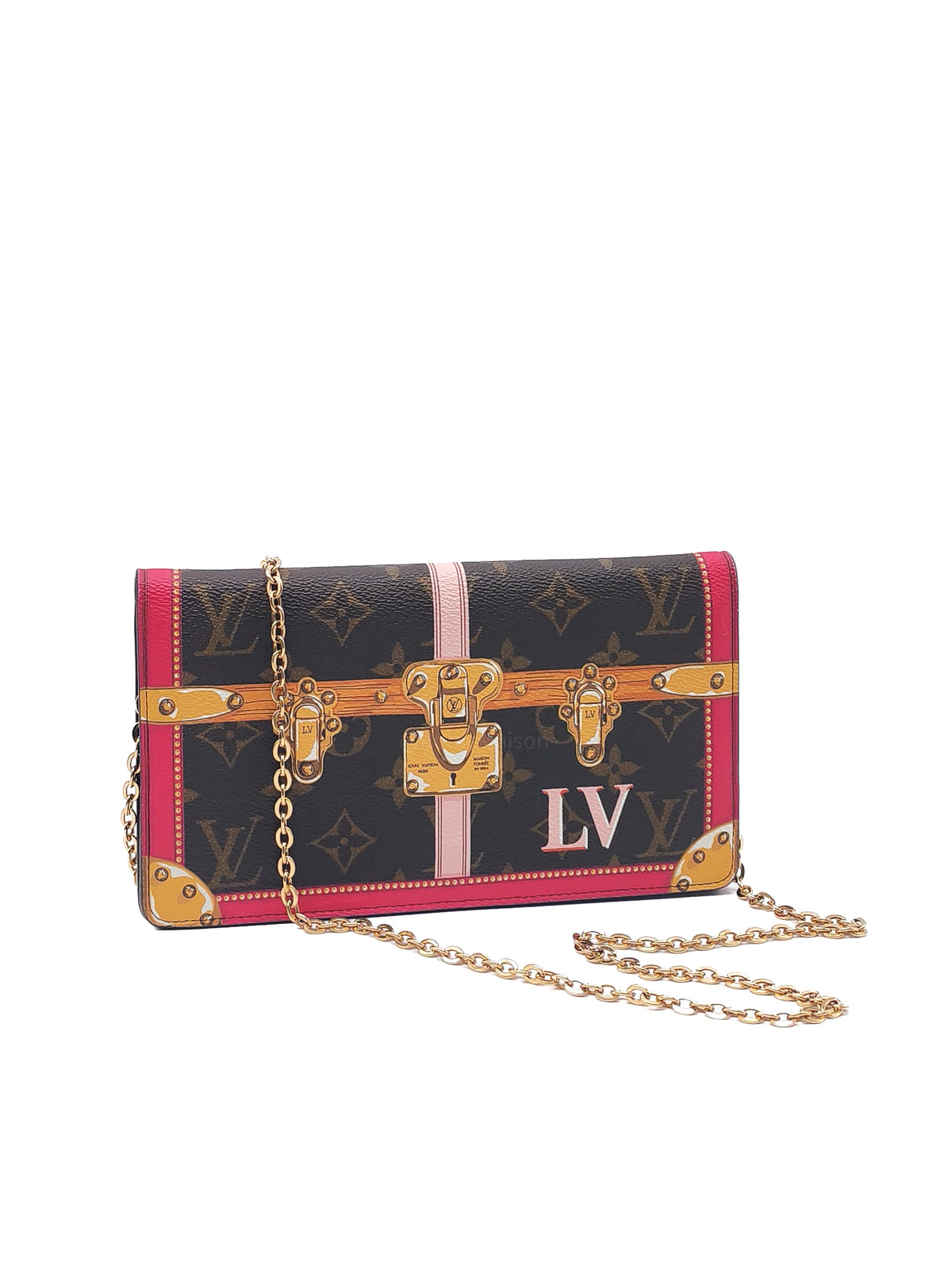 Louis Vuitton Summer Trunks Pochette Weekend Bag in Monogram Canvas and Gold Hardware (Datecode: UB1178)