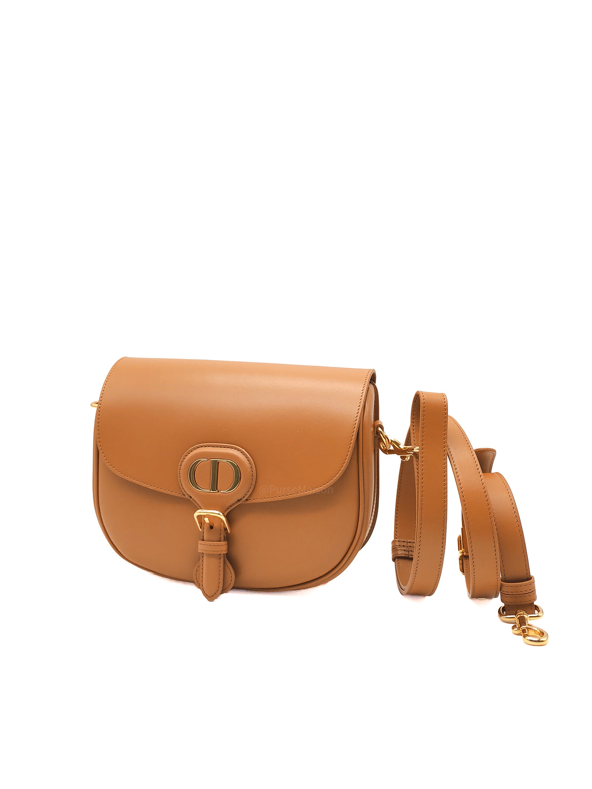 Dior Bobby Crossbody Bag Medium in Cognac Calfskin Leather