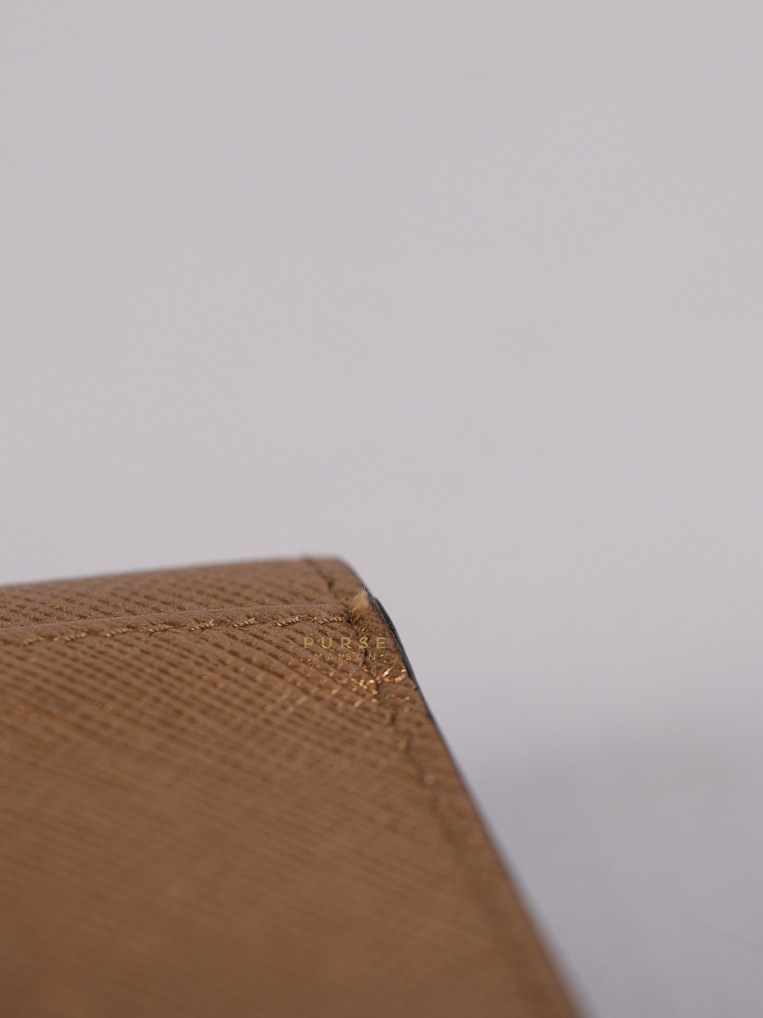 Saffiano Bifold Carholder Case in Metallic Bronze | Purse Maison Luxury Bags Shop