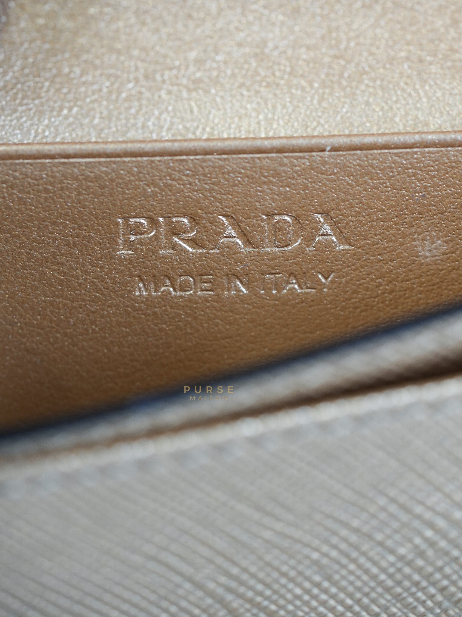 Saffiano Bifold Carholder Case in Metallic Bronze | Purse Maison Luxury Bags Shop