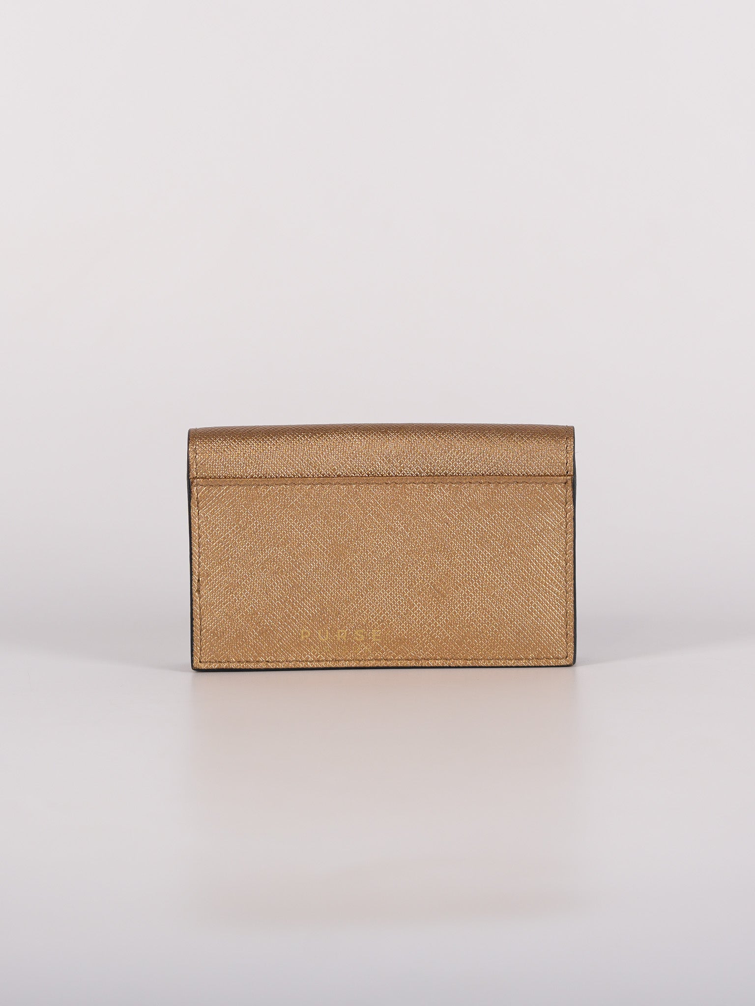 Saffiano Bifold Carholder Case in Metallic Bronze | Purse Maison Luxury Bags Shop