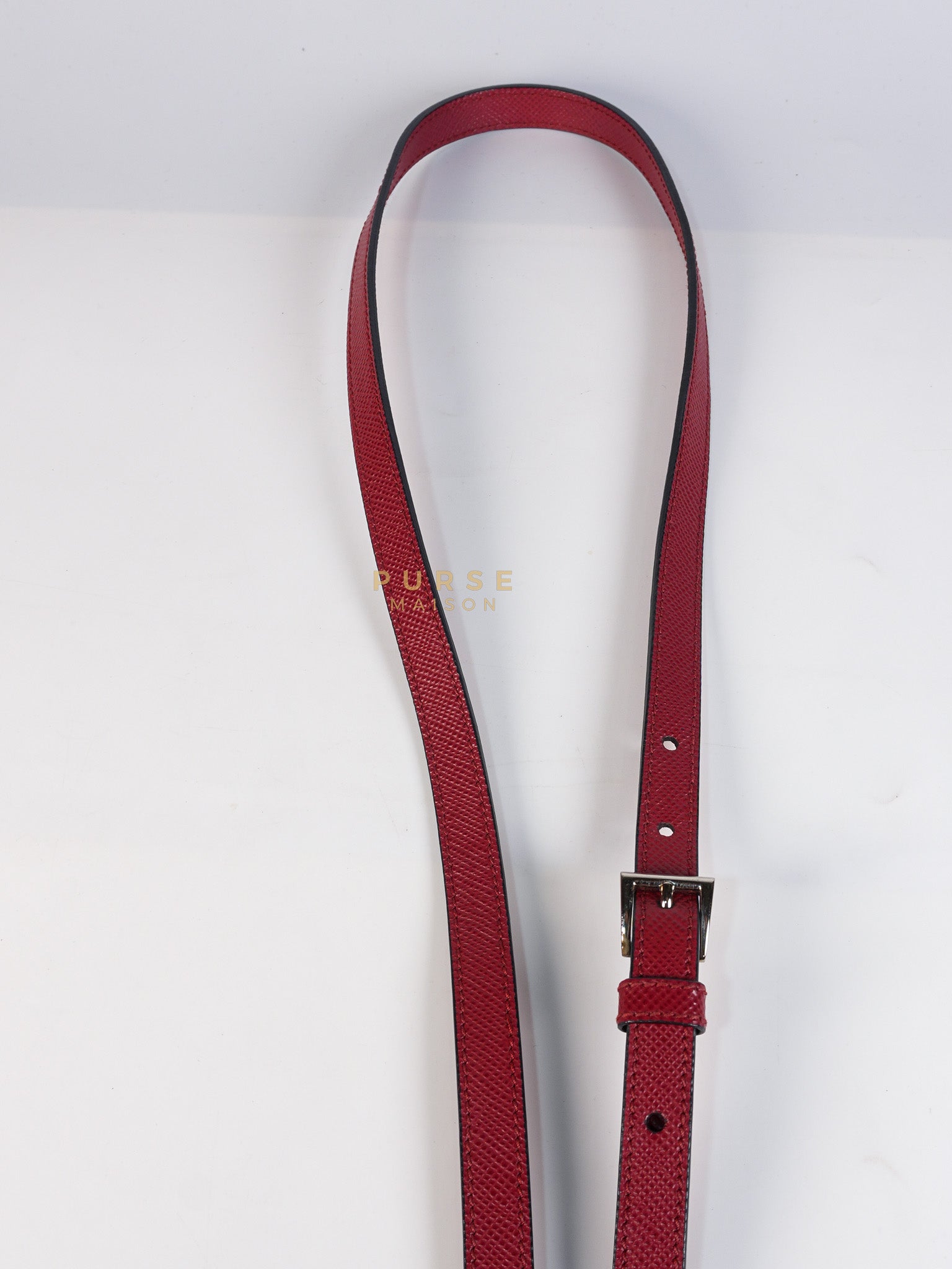 Saffiano Cuir Double Bag Large in Red Silver Hardware | Purse Maison Luxury Bags Shop
