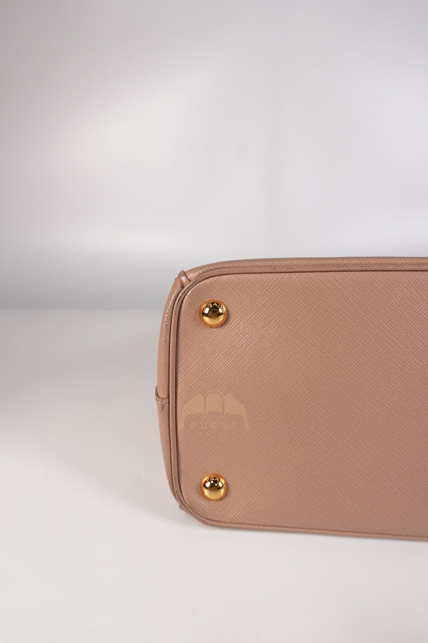 Saffiano Galleria Small Double Zip Satchel in Dusty Rose | Purse Maison Luxury Bags Shop