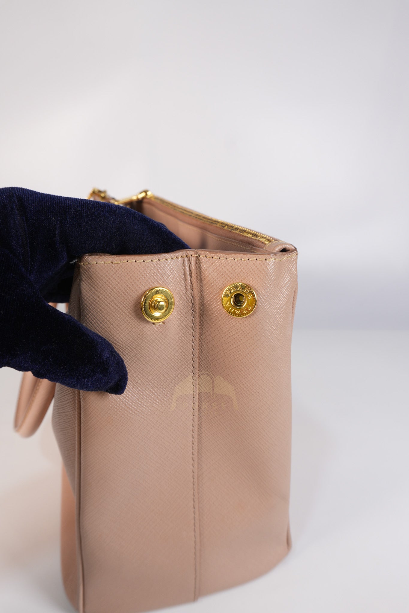 Saffiano Galleria Small Double Zip Satchel in Dusty Rose | Purse Maison Luxury Bags Shop