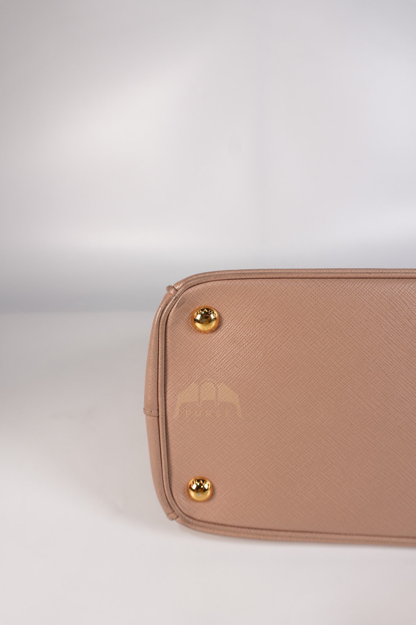 Saffiano Galleria Small Double Zip Satchel in Dusty Rose | Purse Maison Luxury Bags Shop