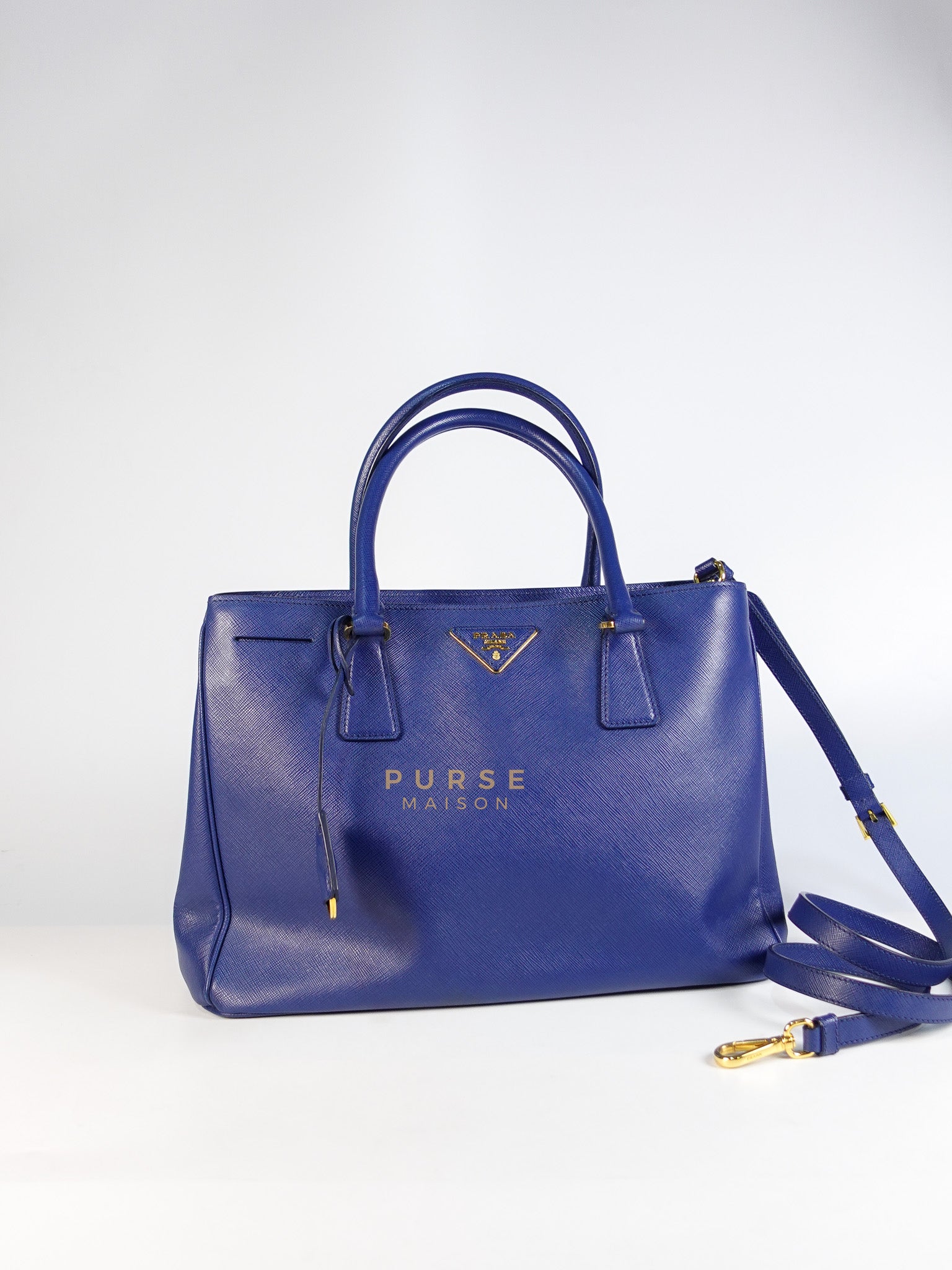 Saffiano in Dark Blue Medium Shoulder Bag | Purse Maison Luxury Bags Shop