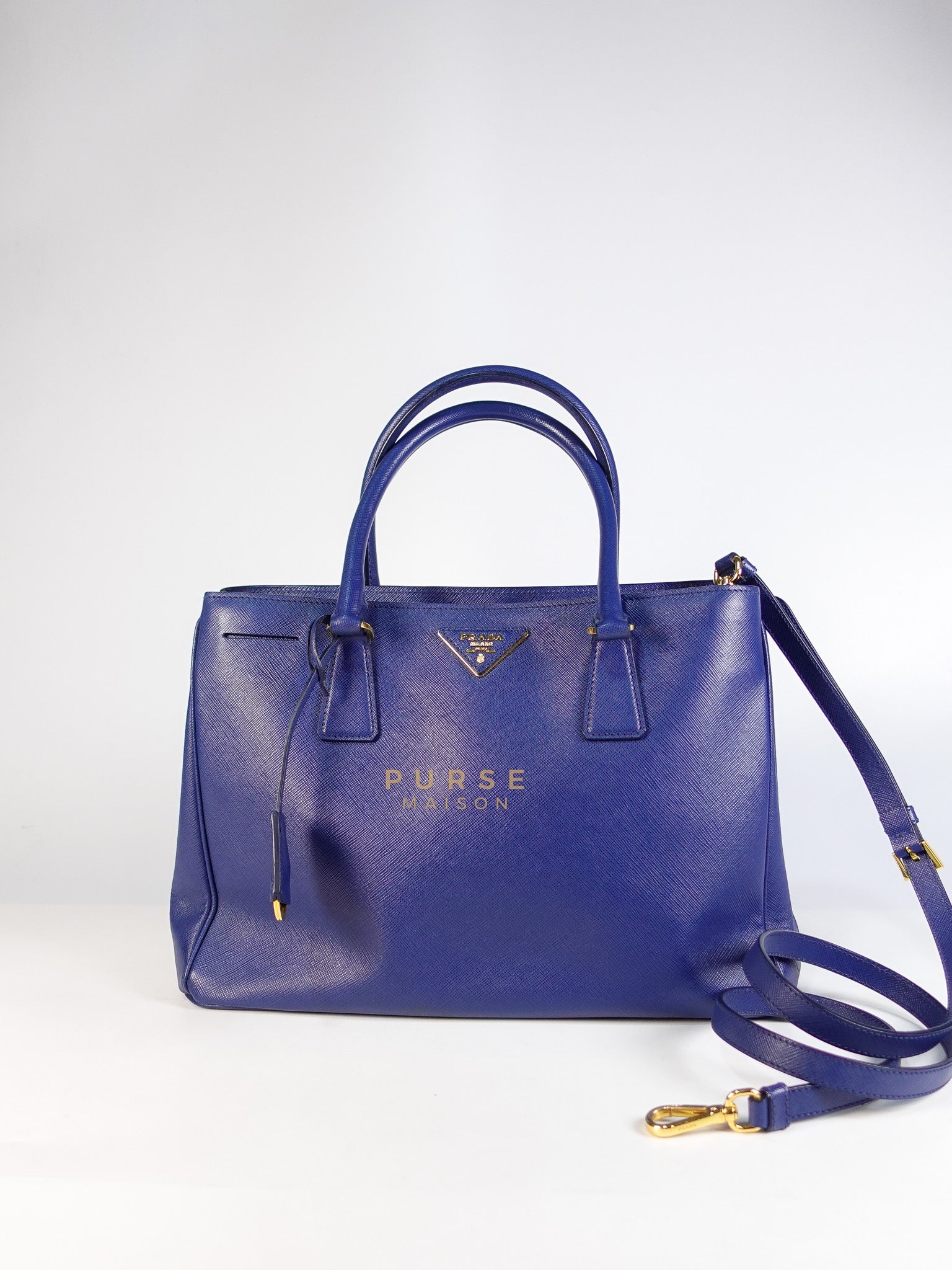 Saffiano in Dark Blue Medium Shoulder Bag | Purse Maison Luxury Bags Shop