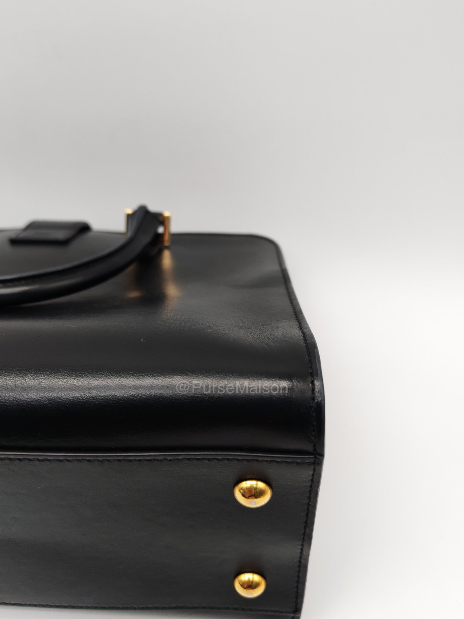 Saint Laurent Cabas Small Monogram in Black Smooth Calfskin Leather | Purse Maison Luxury Bags Shop