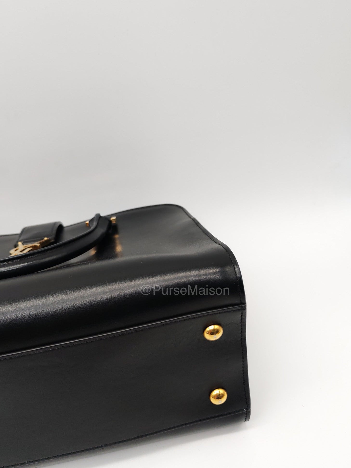 Saint Laurent Cabas Small Monogram in Black Smooth Calfskin Leather | Purse Maison Luxury Bags Shop