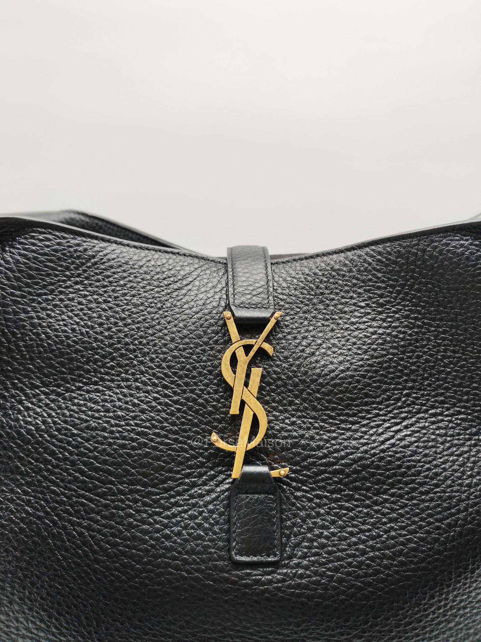 Saint Laurent Le 5a7 Bea Tote Bag in Black Grained Leather Tote Bag | Purse Maison Luxury Bags Shop
