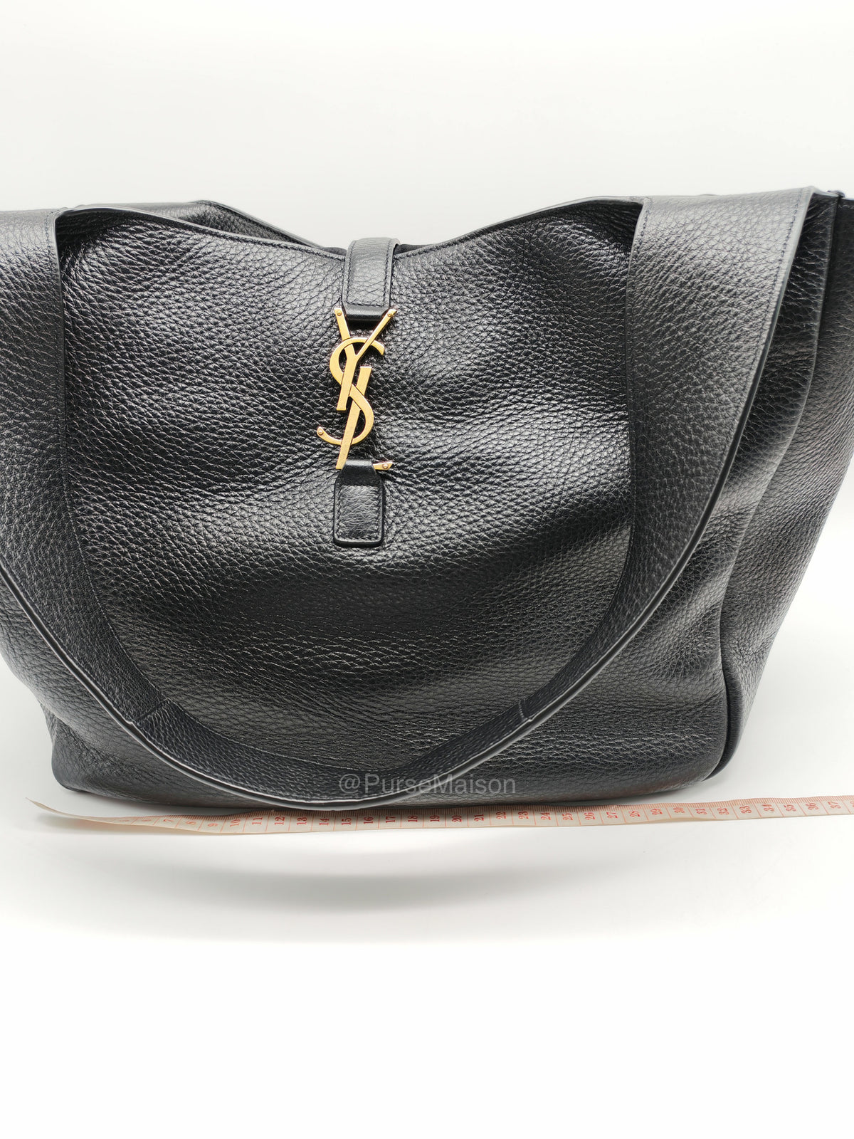 Saint Laurent Le 5a7 Bea Tote Bag in Black Grained Leather Tote Bag | Purse Maison Luxury Bags Shop