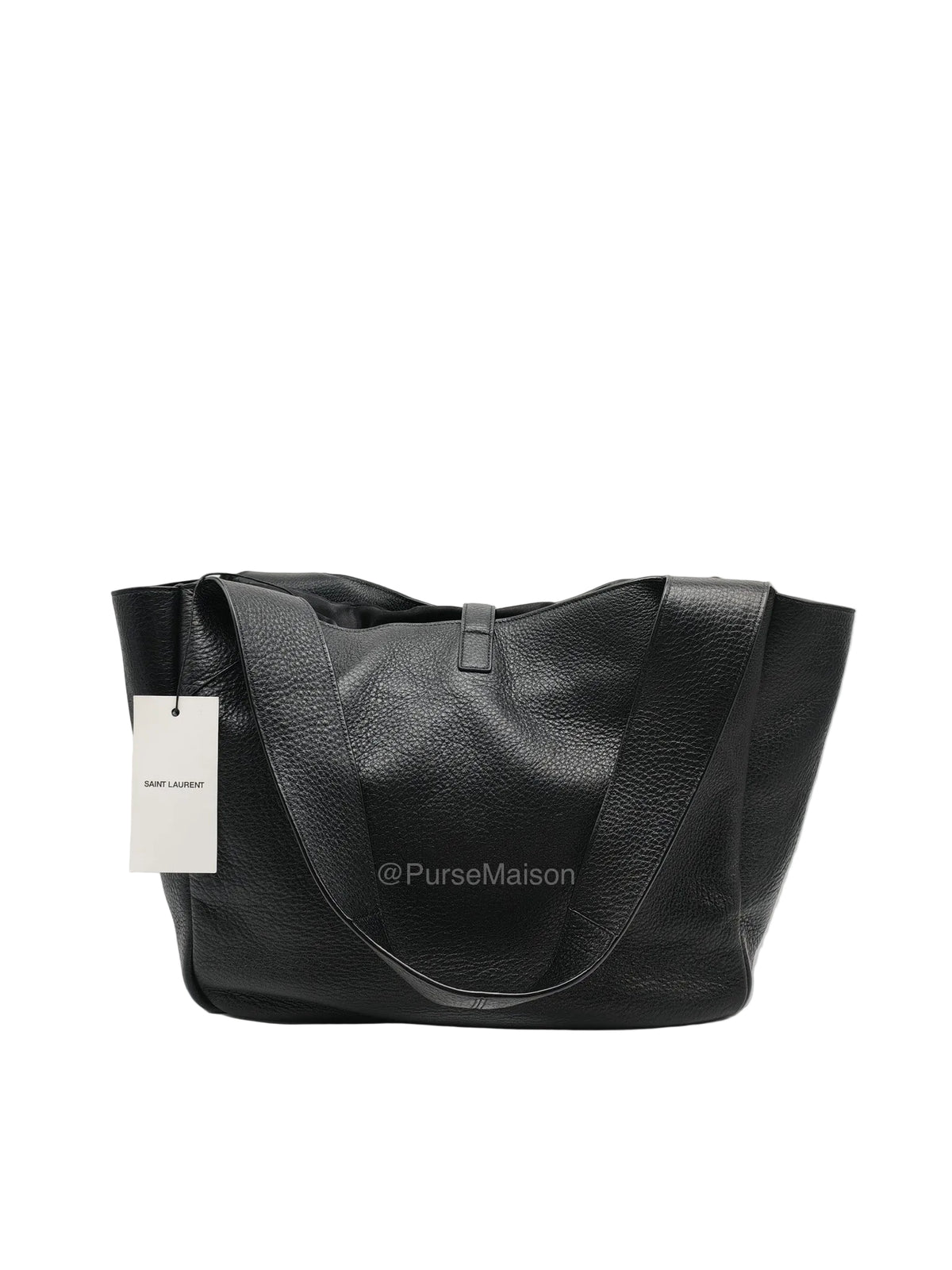 Saint Laurent Le 5a7 Bea Tote Bag in Black Grained Leather Tote Bag | Purse Maison Luxury Bags Shop
