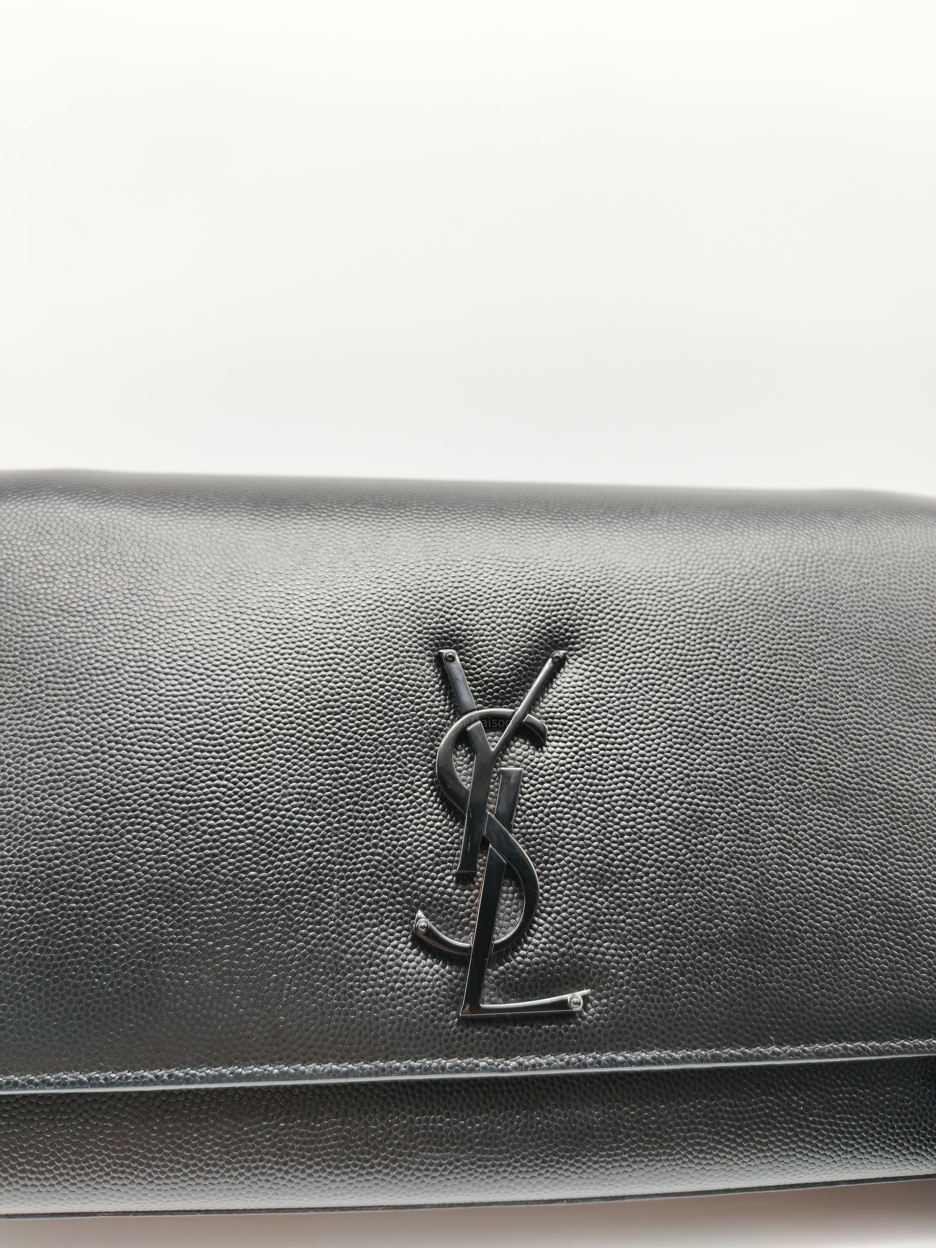Saint Laurent Medium Kate Crossbody Bag in Black so Black Hardware | Purse Maison Luxury Bags Shop