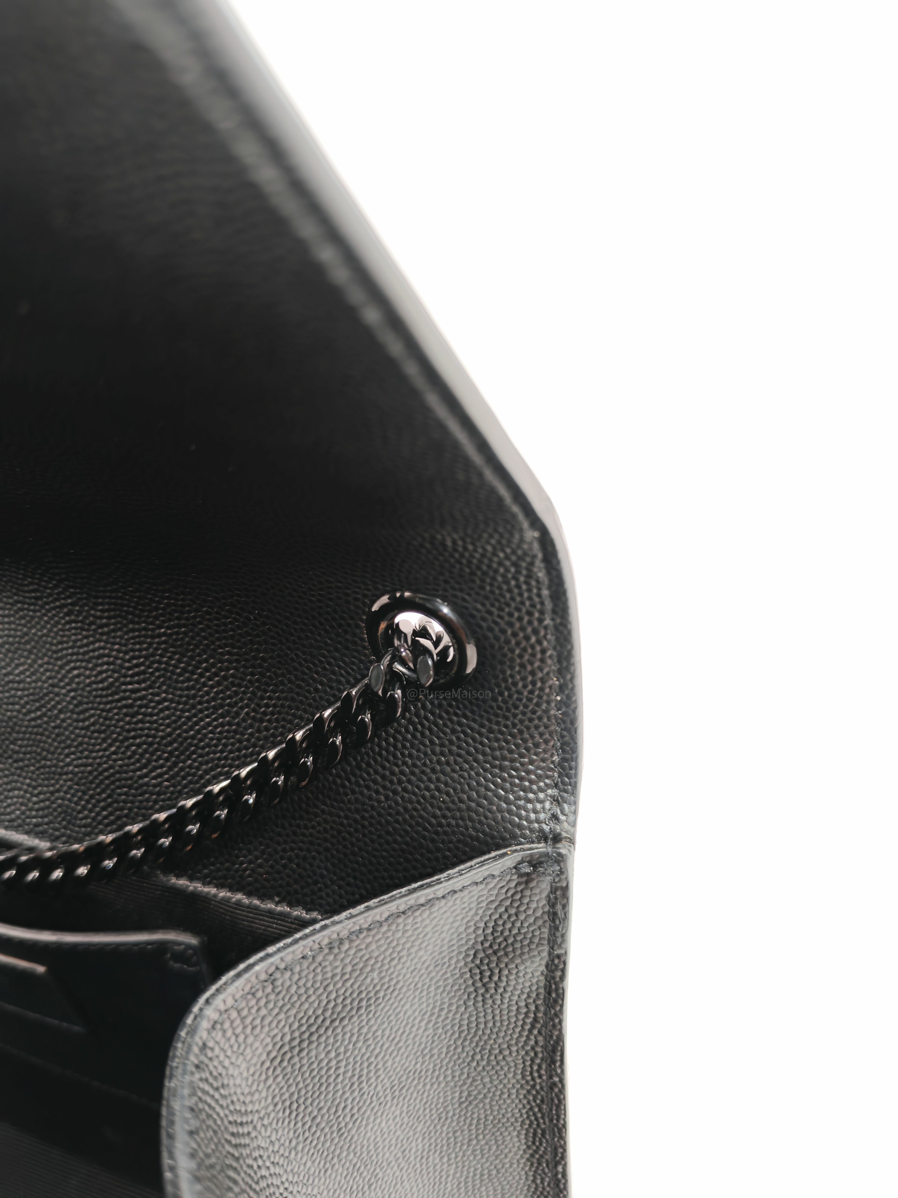 Saint Laurent Medium Kate Crossbody Bag in Black so Black Hardware | Purse Maison Luxury Bags Shop