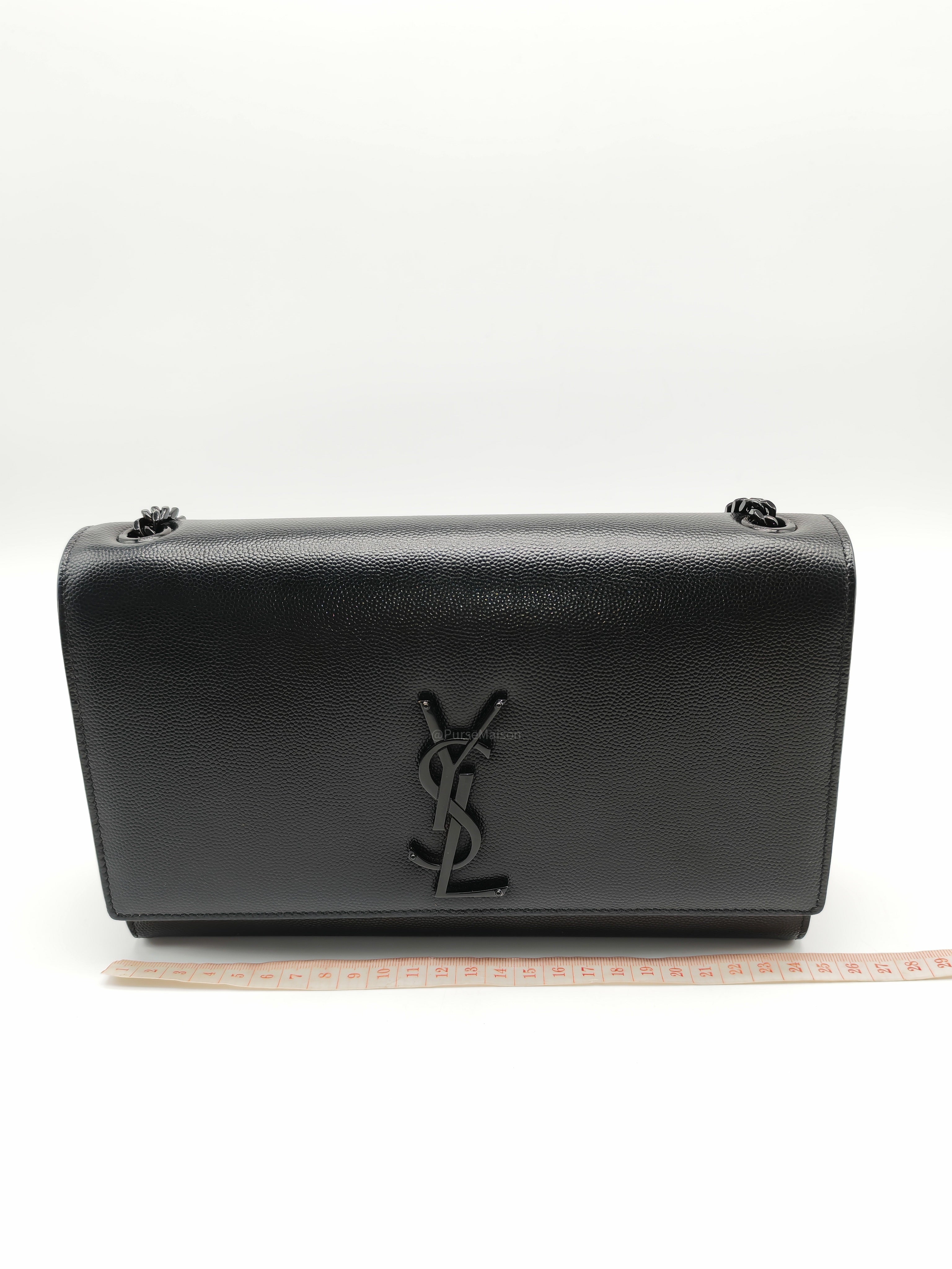 Saint Laurent Medium Kate Crossbody Bag in Black so Black Hardware | Purse Maison Luxury Bags Shop