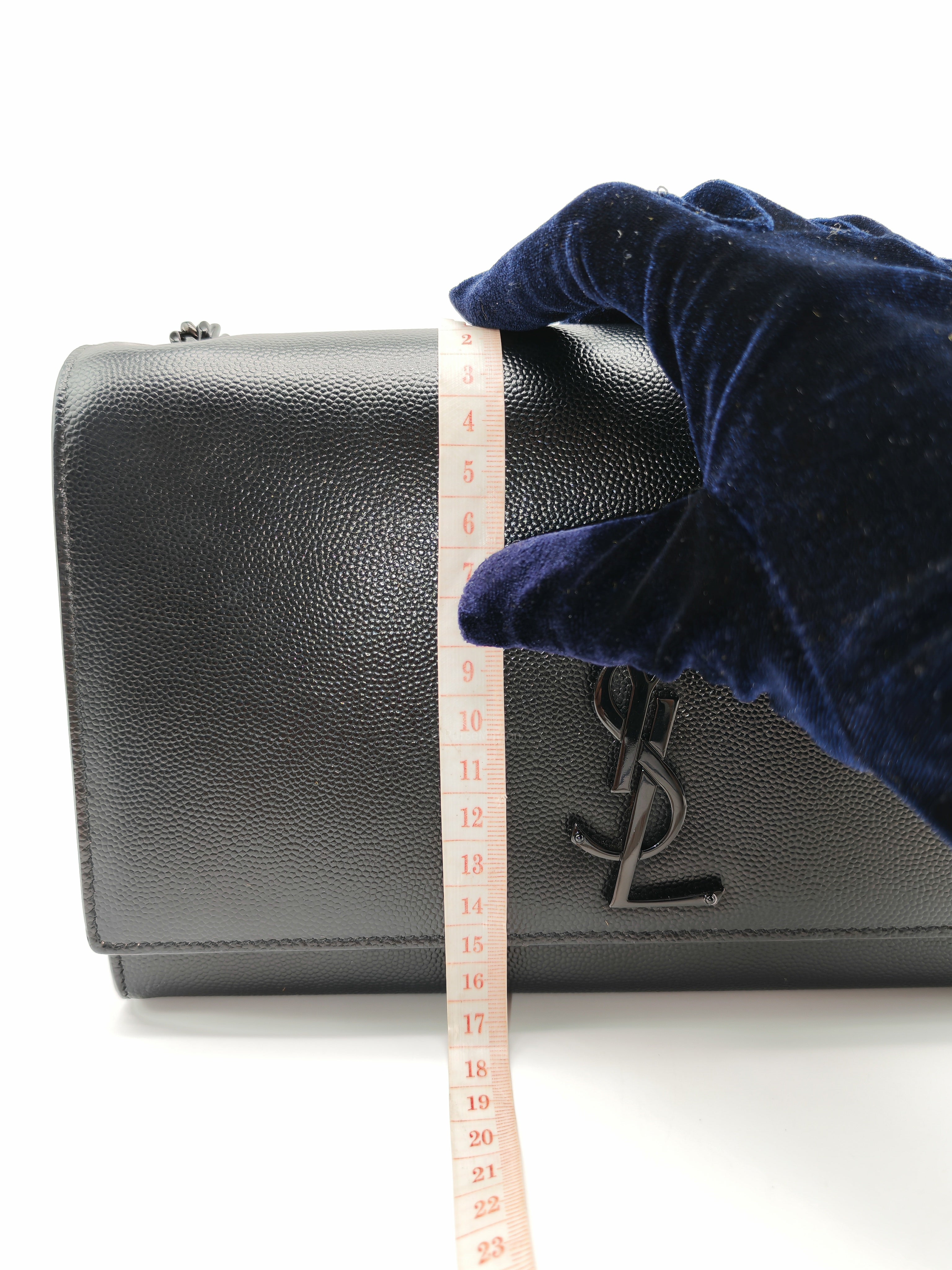 Saint Laurent Medium Kate Crossbody Bag in Black so Black Hardware | Purse Maison Luxury Bags Shop