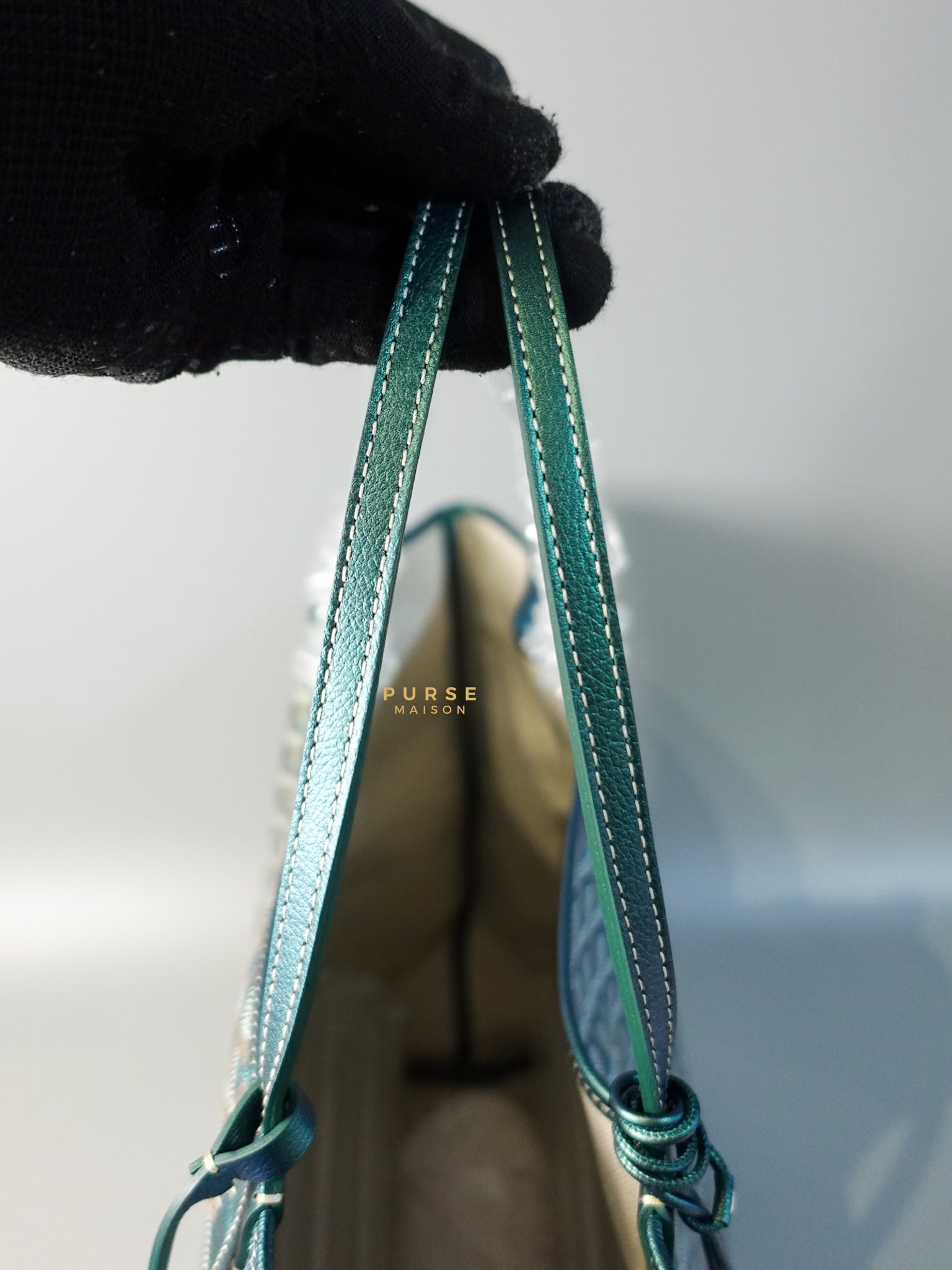 Saint Louis GM Croc Nacre Pearly Green Limited Edition | Purse Maison Luxury Bags Shop