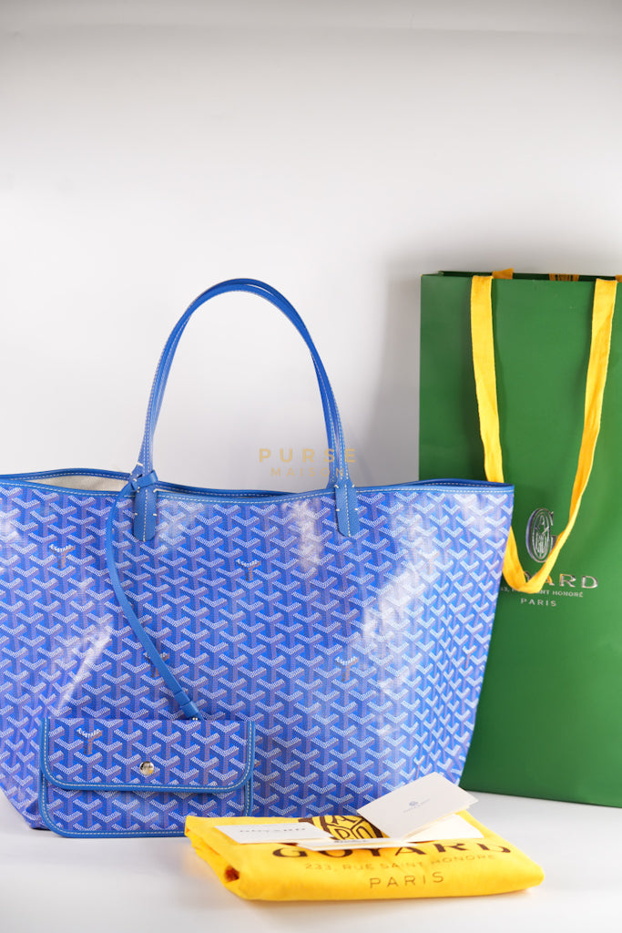 Saint Louis GM in Bleu Clair Goyardine Canvas | Purse Maison Luxury Bags Shop